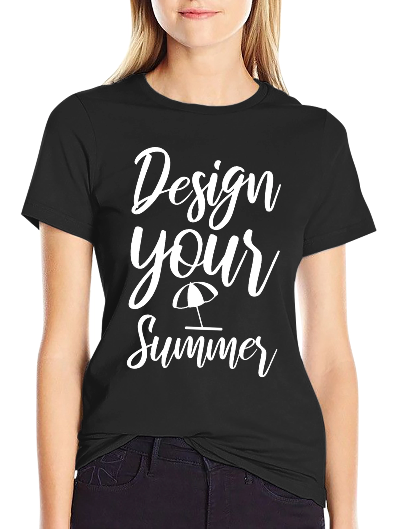 Black Design Your Summer Graphic T-Shirt view 2