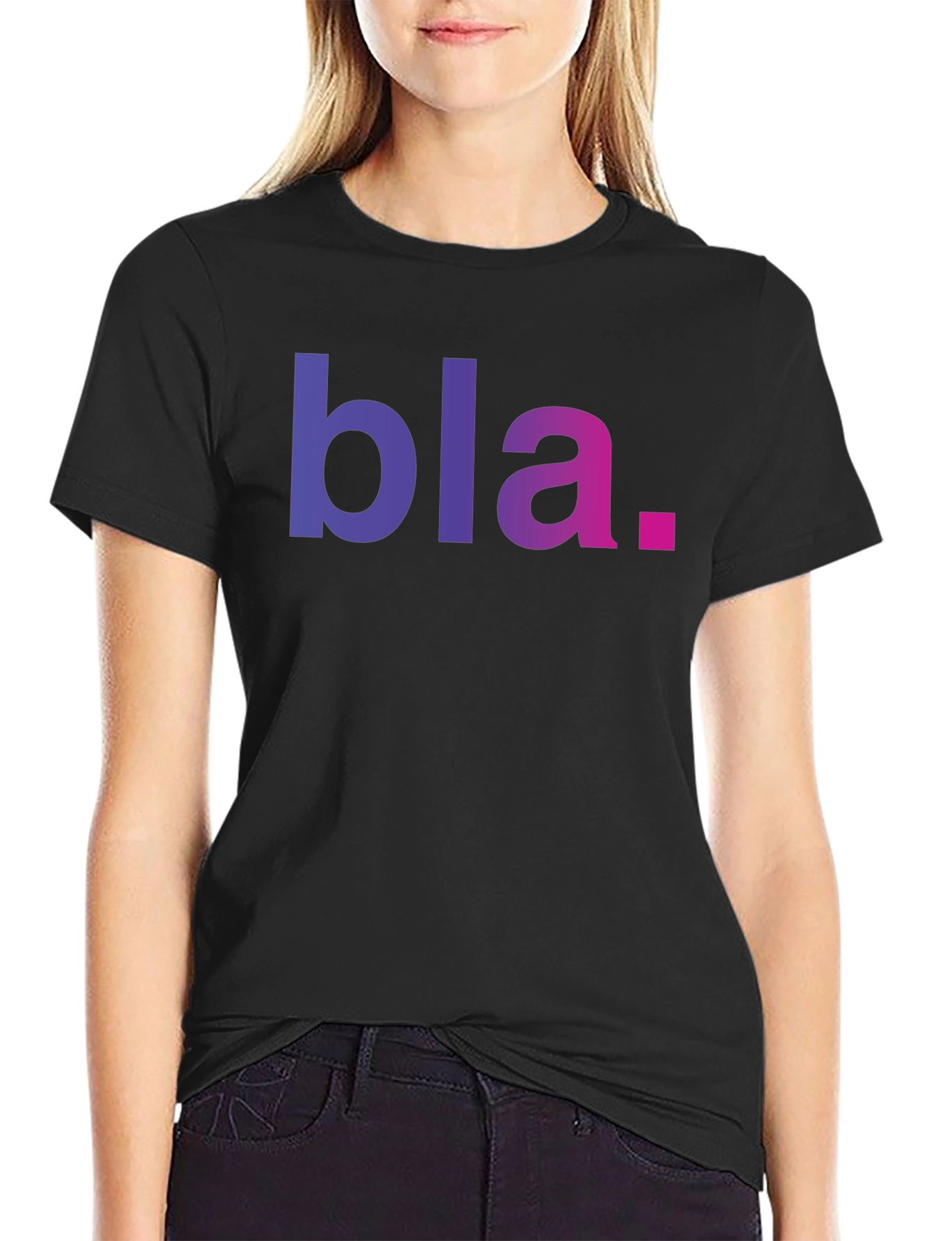 Black Bla Graphic Tee - Black Casual T-Shirt view 2