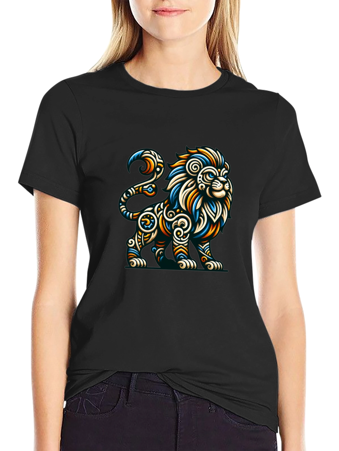 Black Lion Graphic Tee - Men's Black T-Shirt view 2