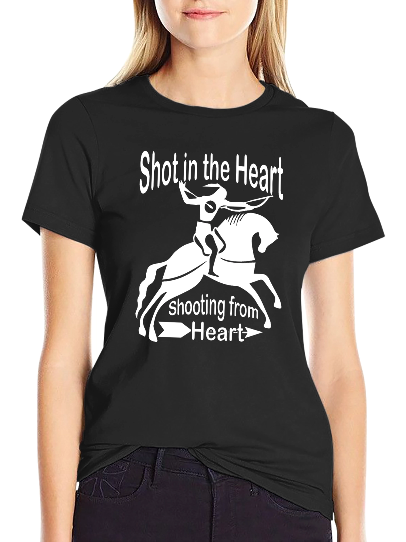 Black Shot in the Heart T-Shirt - Archer Horseback Tee view 2