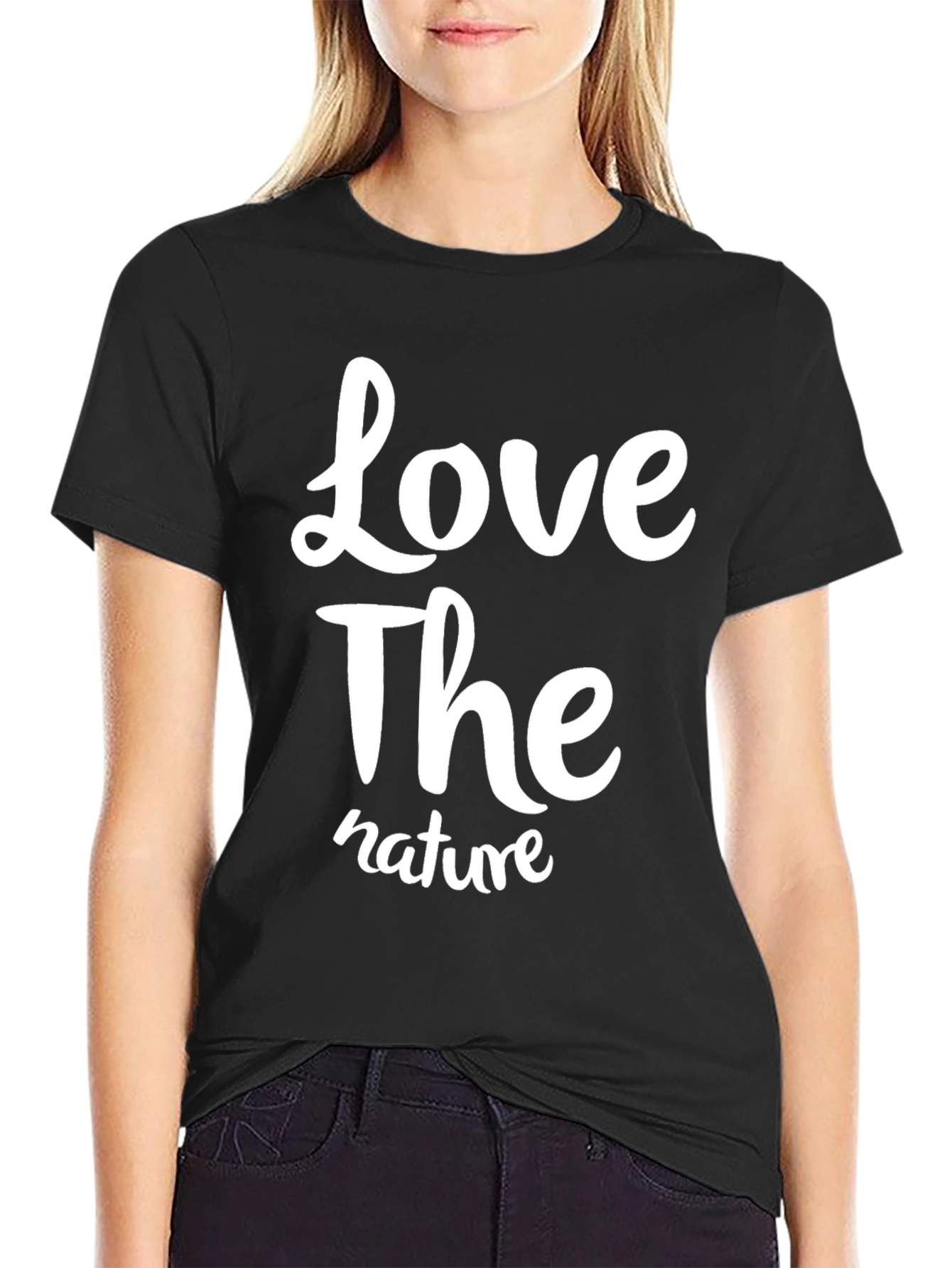 Black Love the Nature Graphic Tee - Eco-Friendly Style view 2