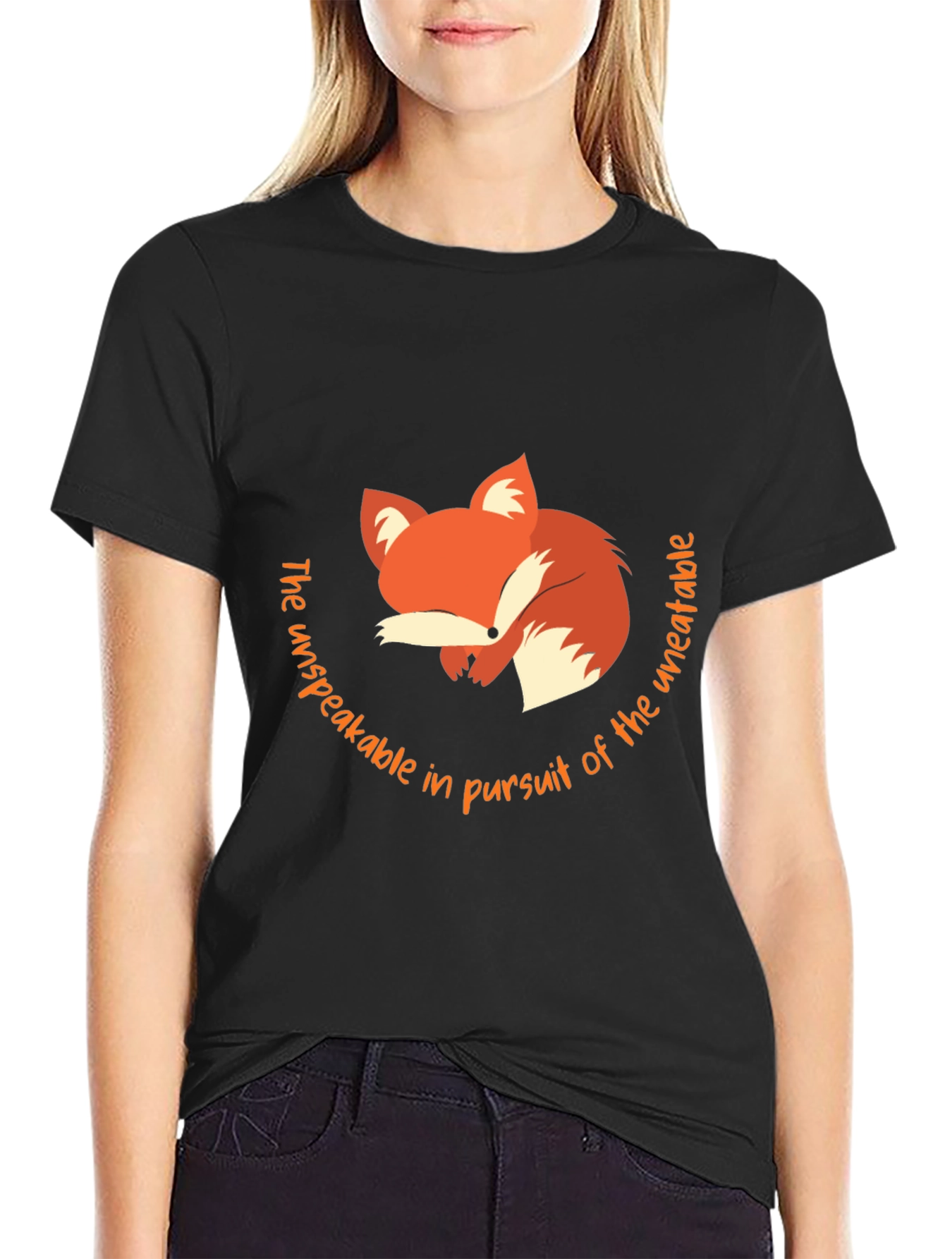 Black Fox Graphic Tee -  Unspeakable Pursuit T-Shirt view 2