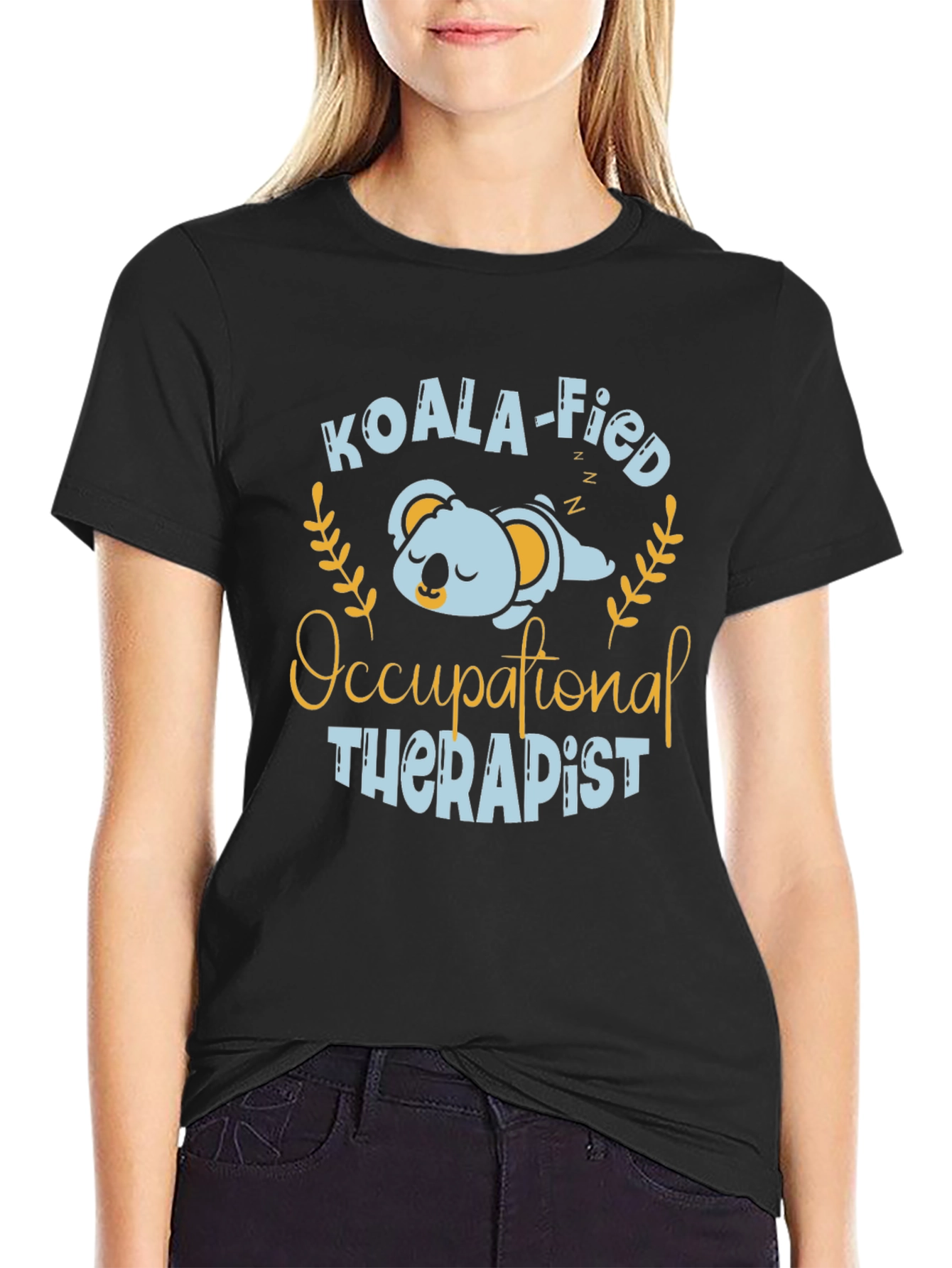 Black Koala-fied Occupational Therapist T-Shirt view 2