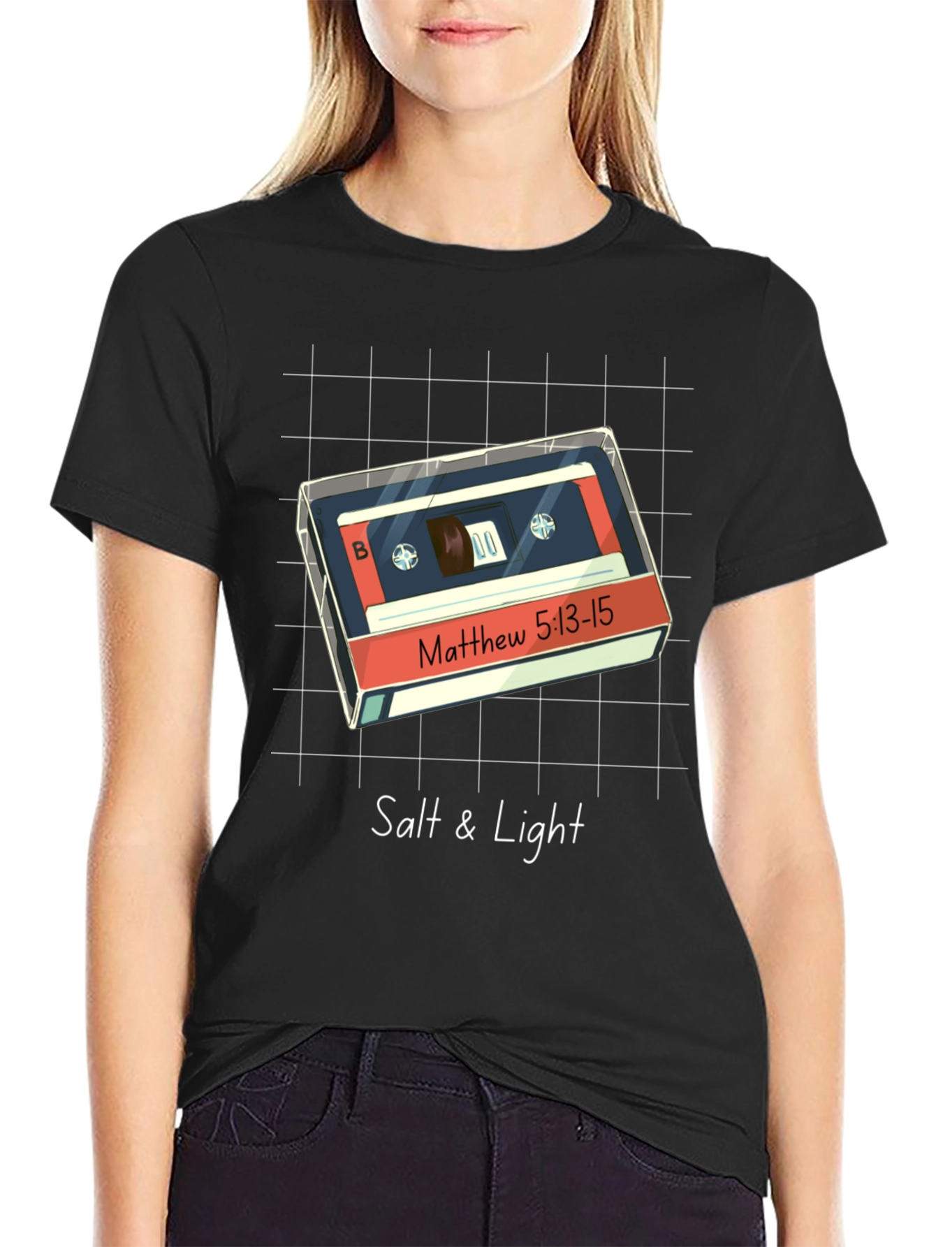 Black Salt & Light Cassette T-Shirt - Matthew 5:13-15 view 2