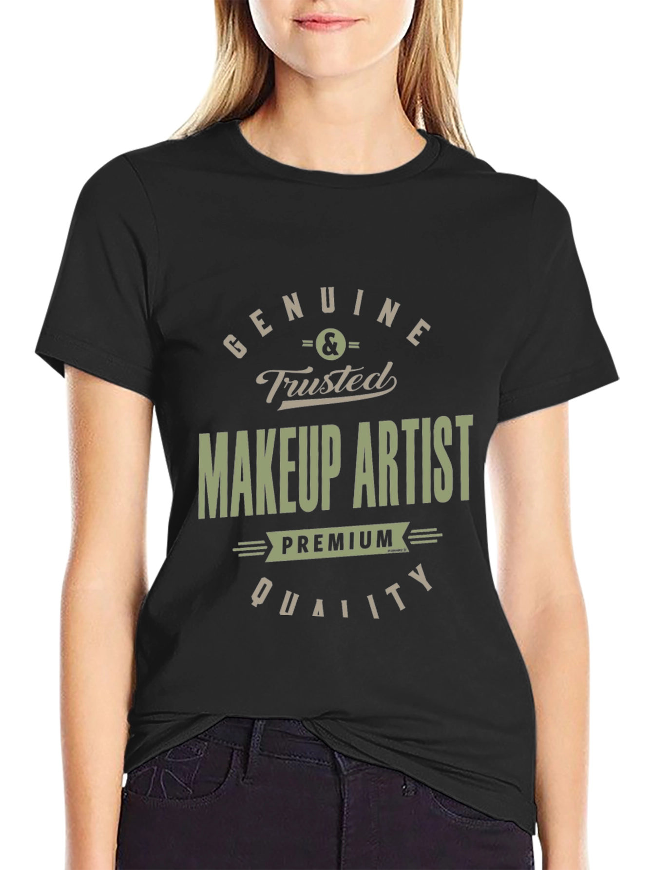 Black Genuine Trusted Makeup Artist Premium Quality T-Shirt view 2