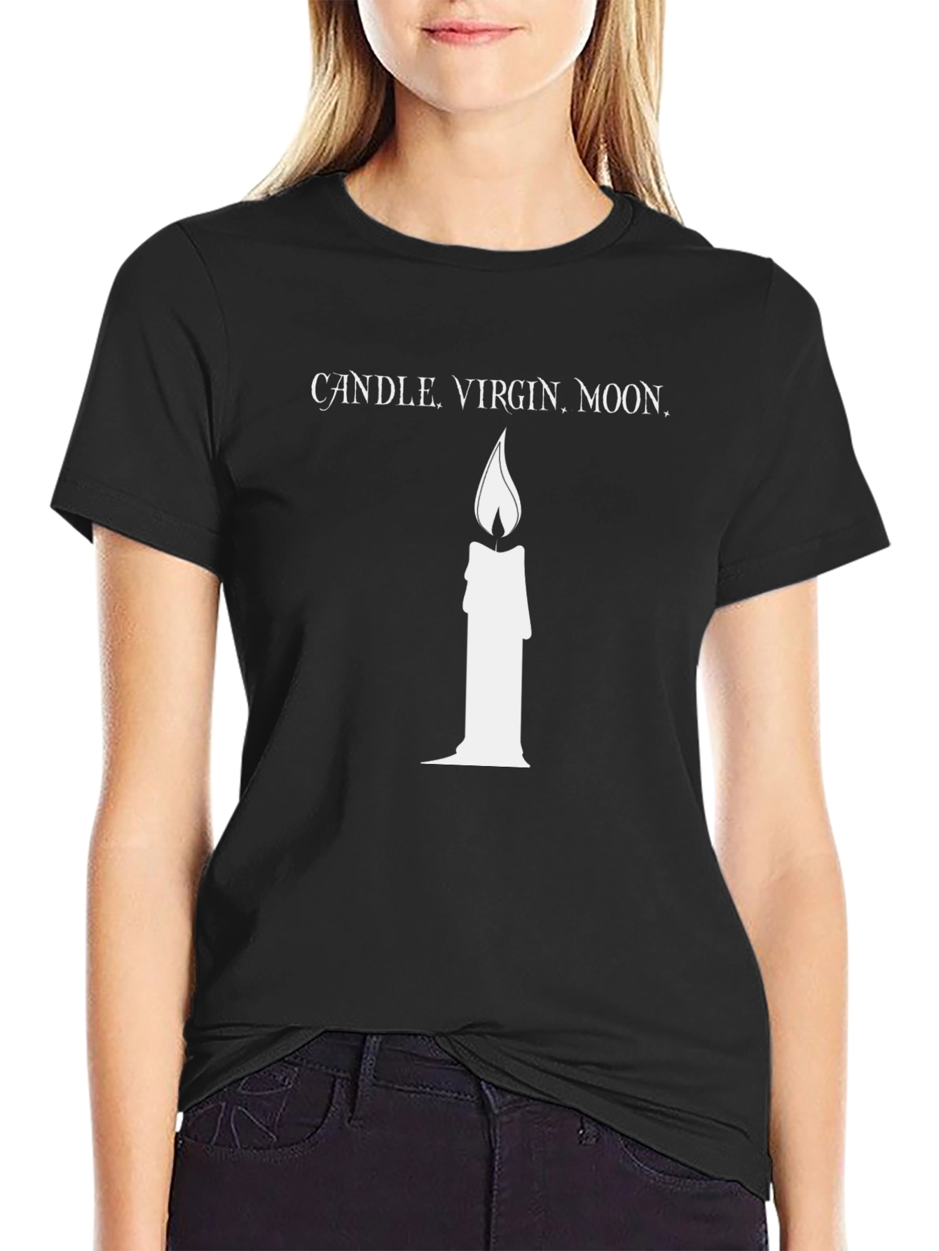 Black Candle, Virgin, Moon Tee - Stylish Graphic T-Shirt view 2