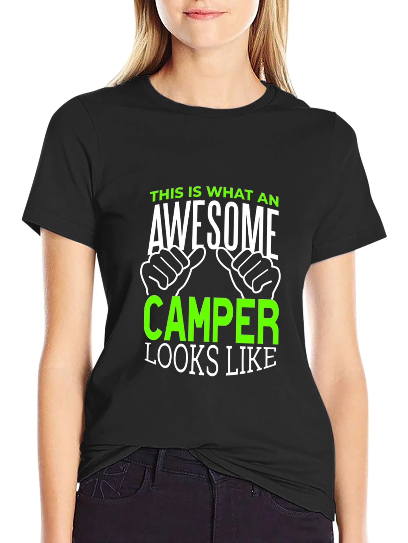 Black Awesome Camper T-Shirt - Gift for Camping Lovers view 2