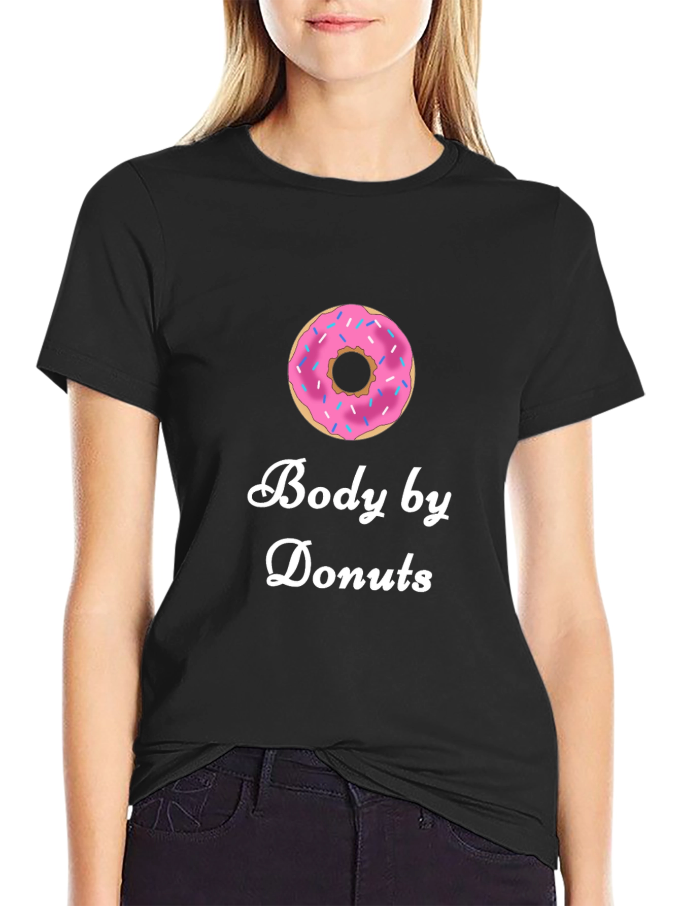 Black Body by Donuts T-Shirt - Funny Foodie Tee view 2