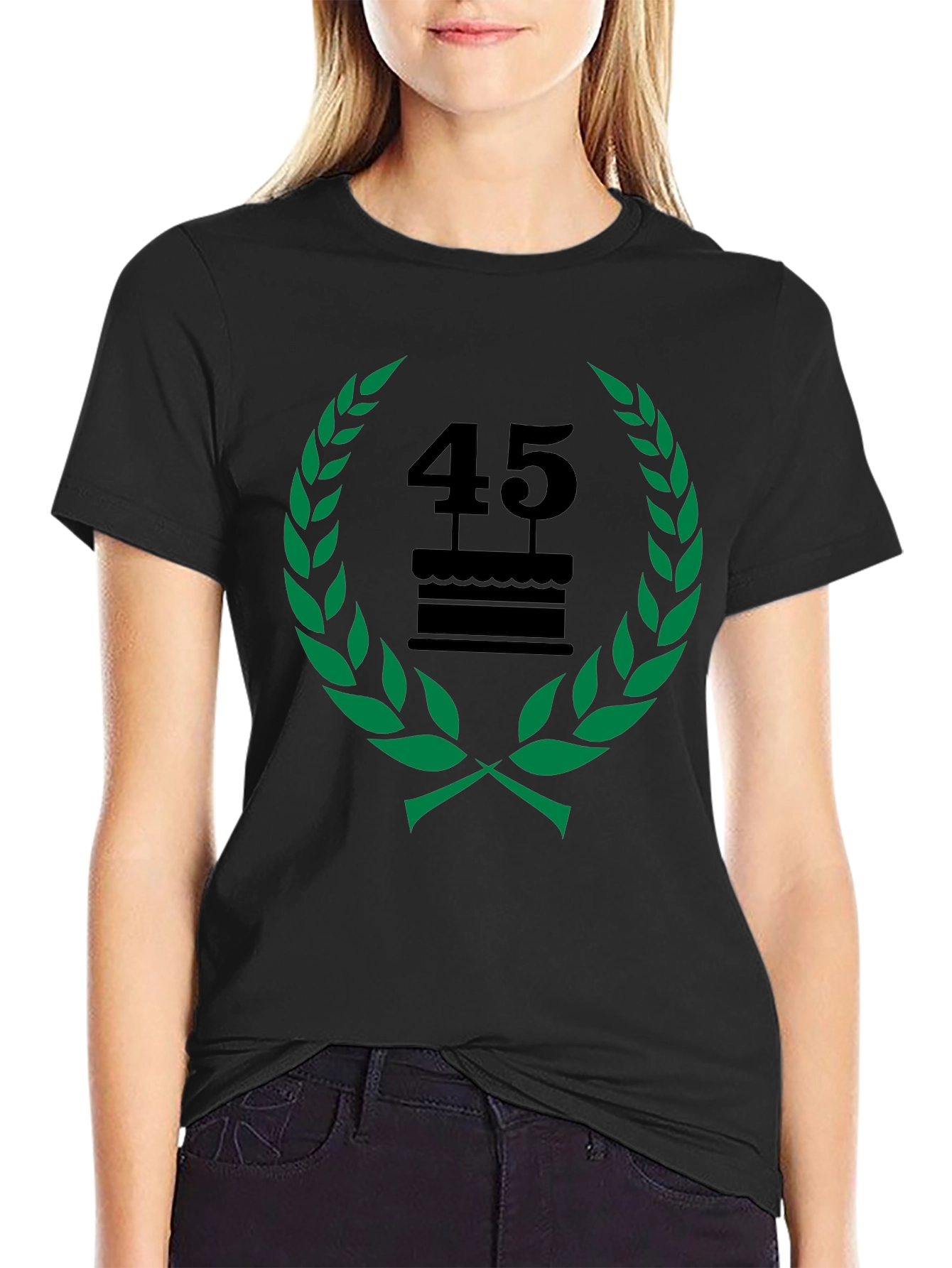 Black 45th Birthday Celebration T-Shirt - Black view 2