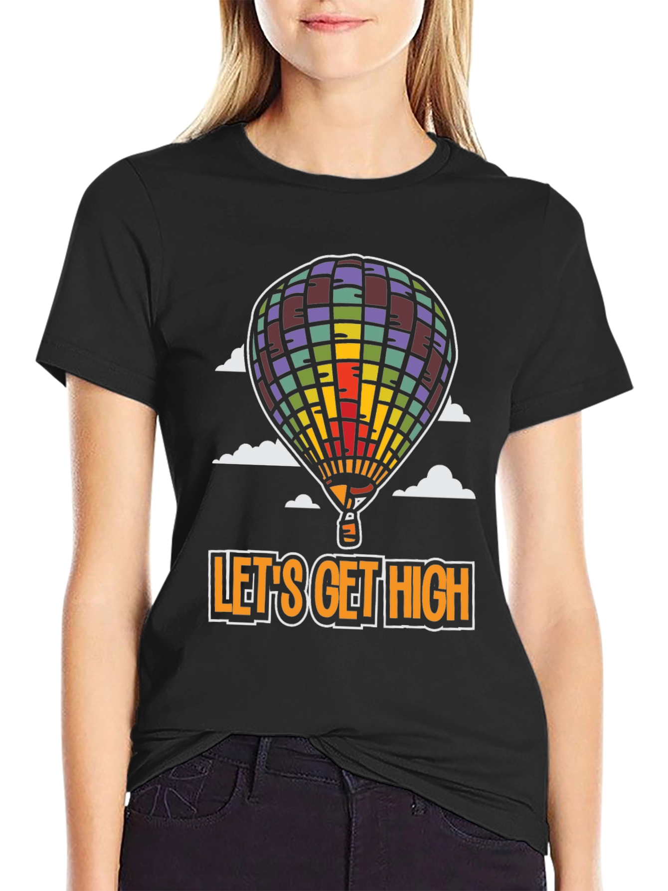 Black Let's Get High Graphic Tee view 2