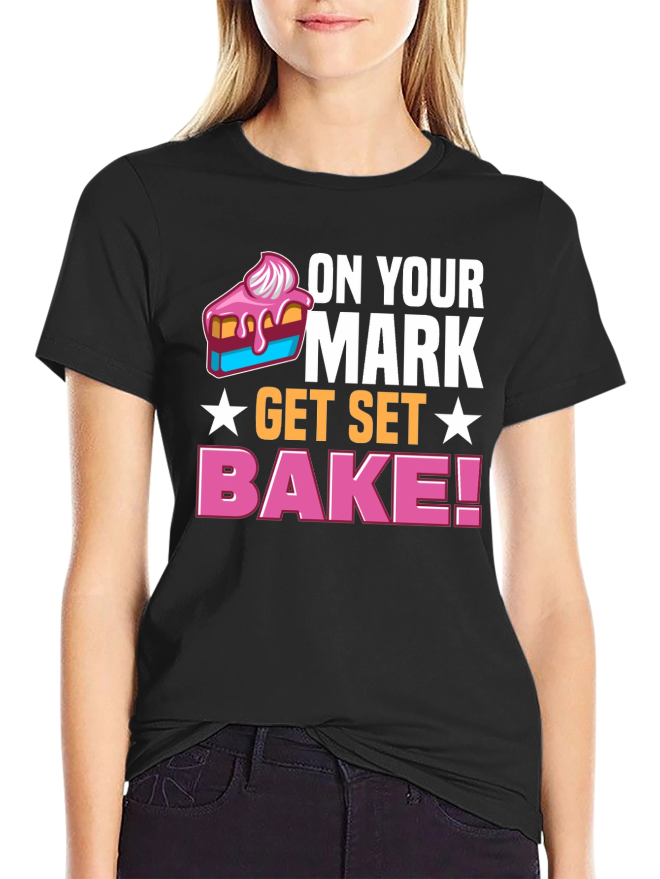 Black On Your Mark Get Set Bake! T-Shirt view 2