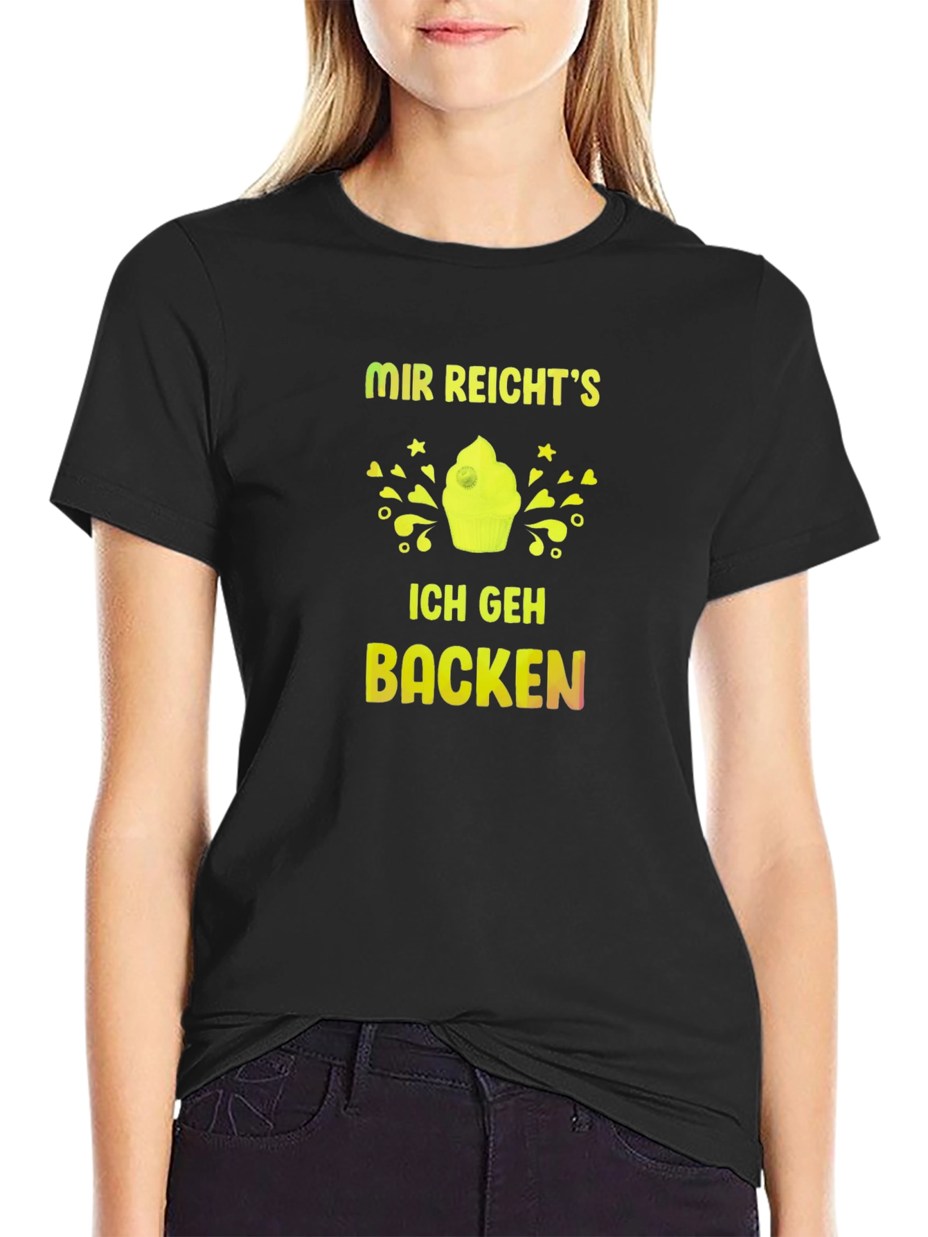 Black Mir Reicht's Ich Geh Backen Black T-Shirt view 2