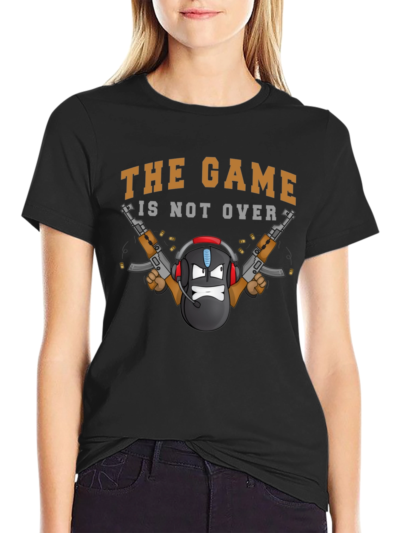 Black The Game Is Not Over T-Shirt view 2