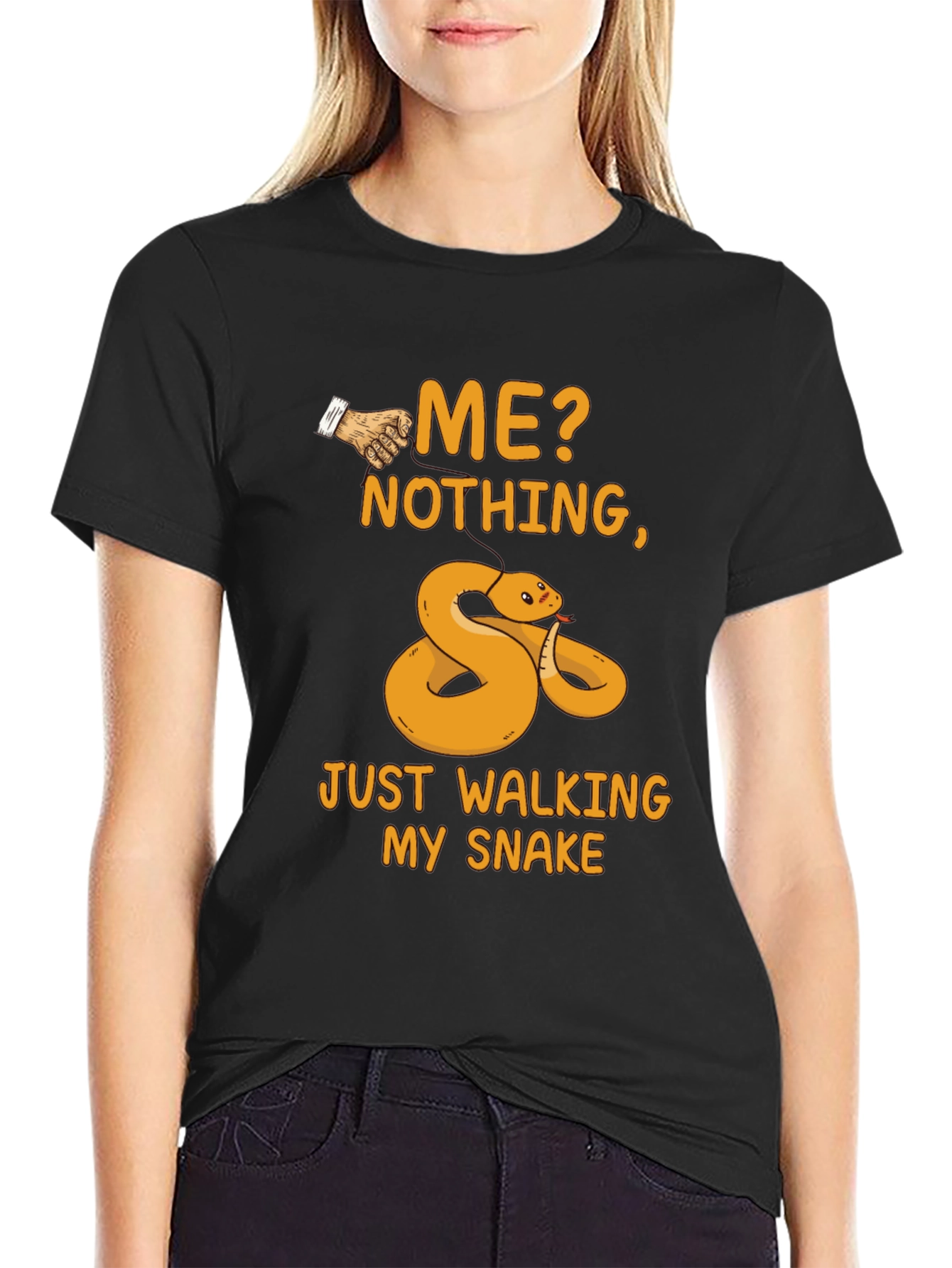 Black Walking My Snake Graphic Tee view 2