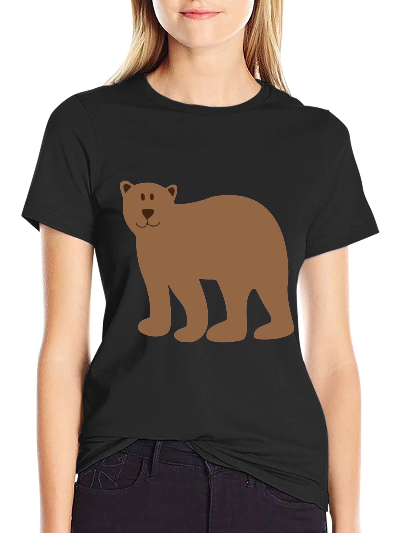 Black Bear Graphic Tee - Casual Black T-Shirt view 2
