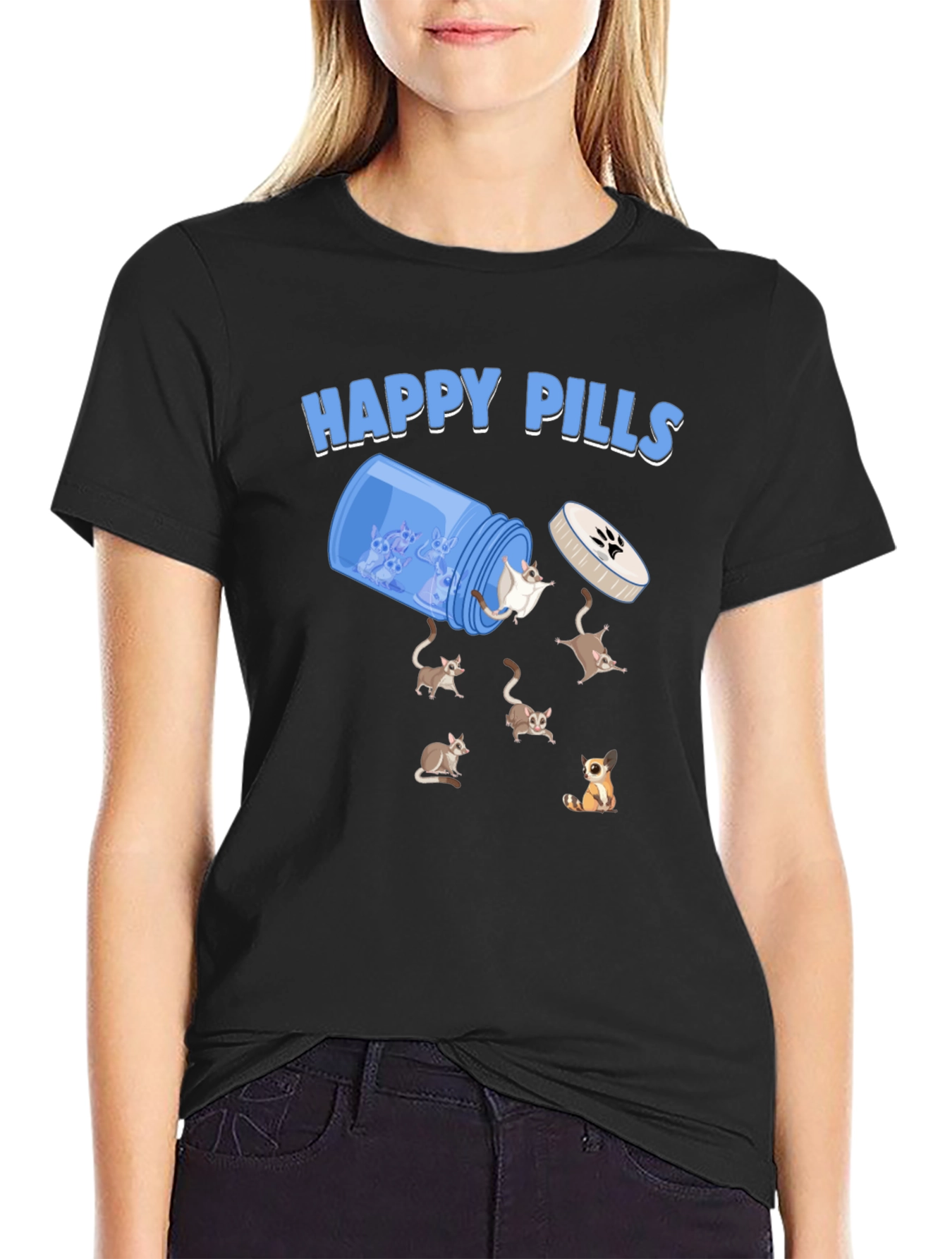 Black Happy Pills Sugar Glider Graphic Tee view 2