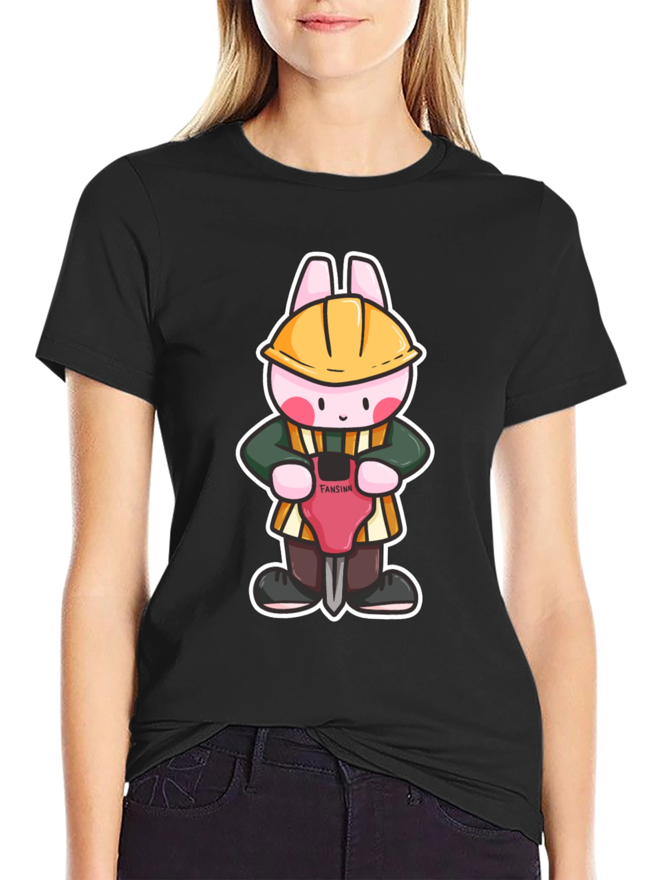 Black Bunny Builder Graphic Tee - Black view 2
