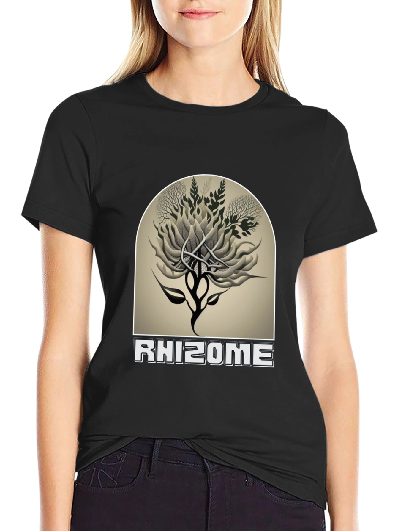 Black Rhizome Graphic Tee - Unique Nature Design view 2