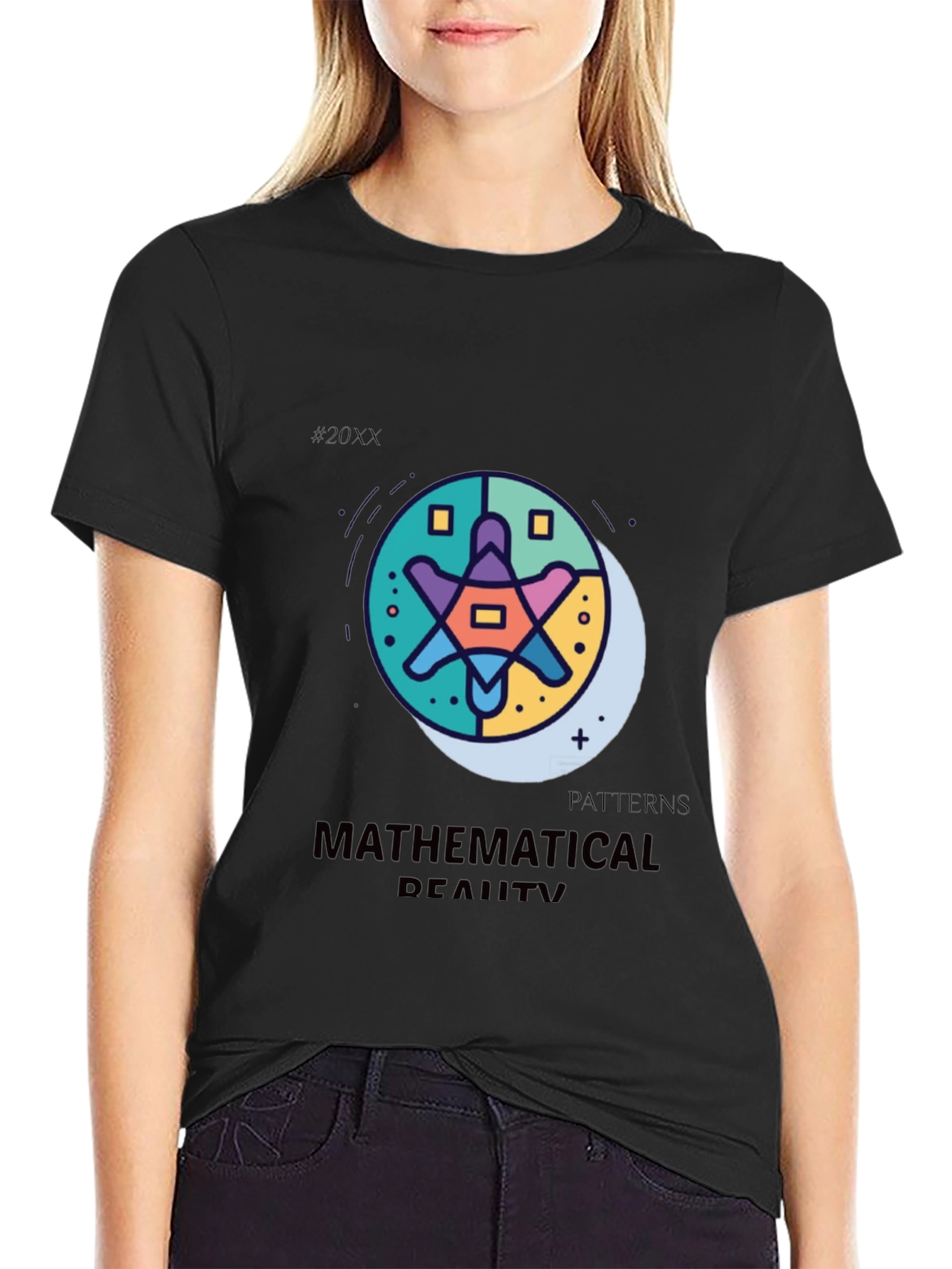 Black Mathematical Reality Graphic T-Shirt view 2
