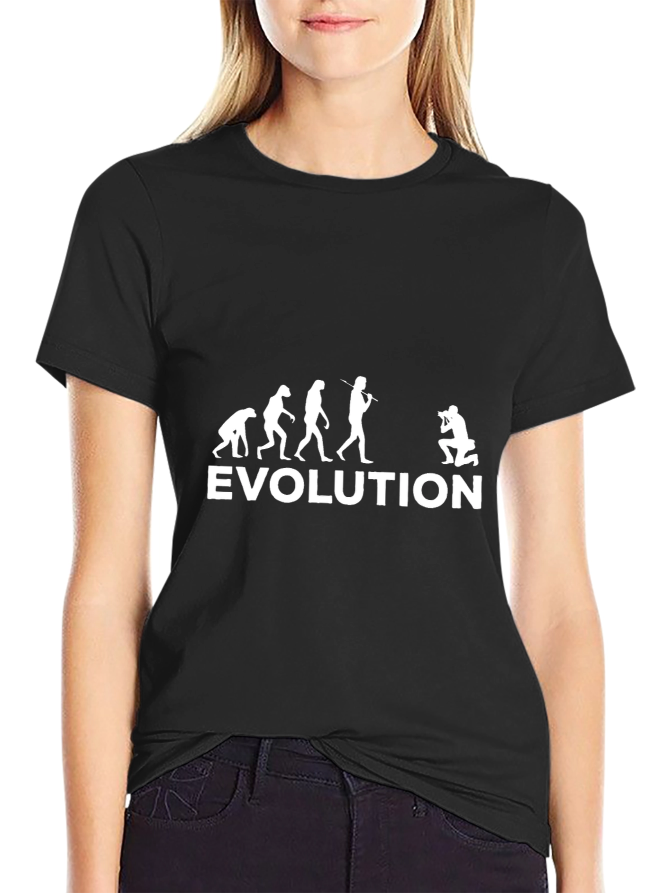 Black Evolution Photographer Graphic T-Shirt view 2