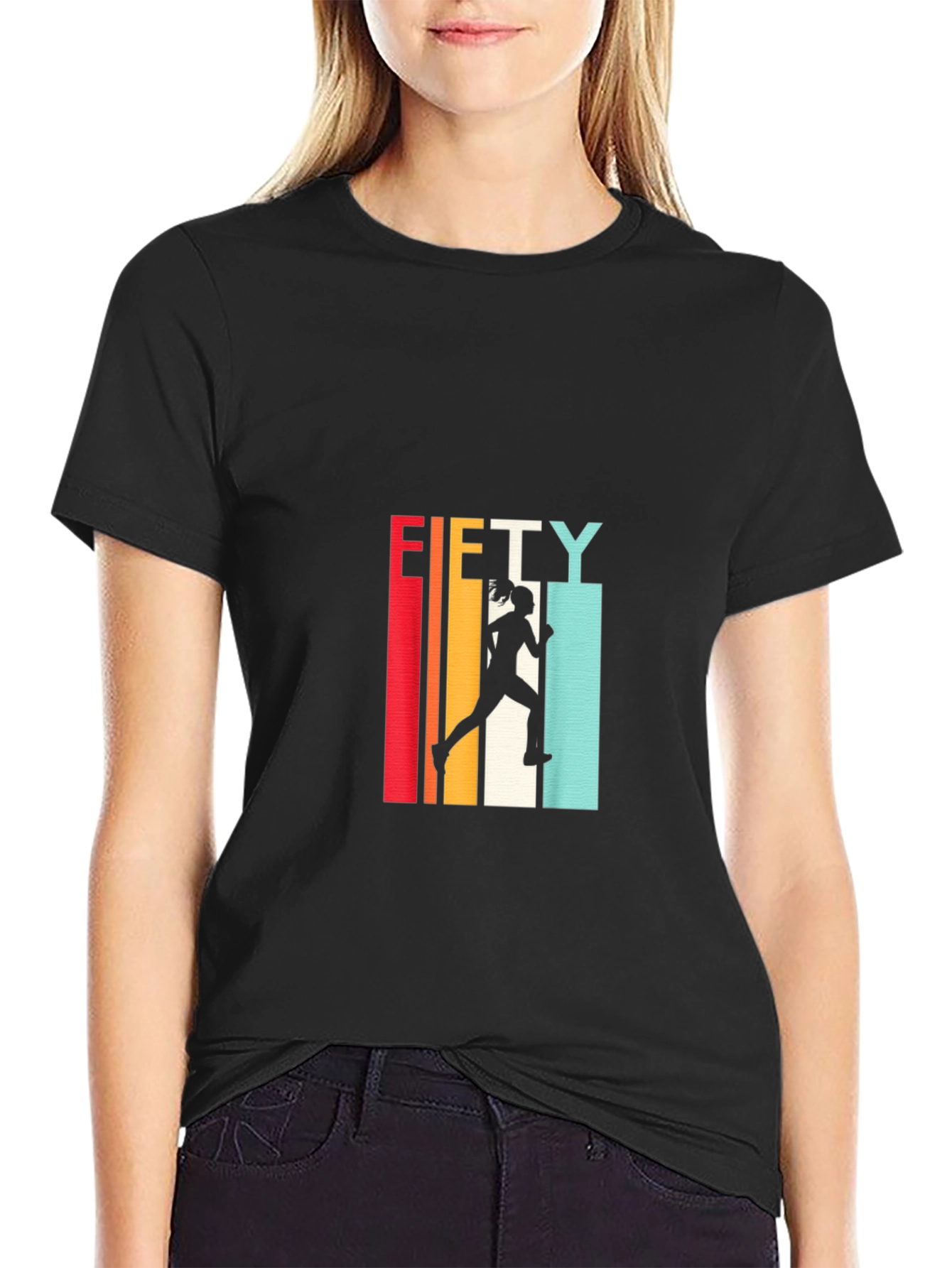Black Retro Fifty Runner T-Shirt view 2
