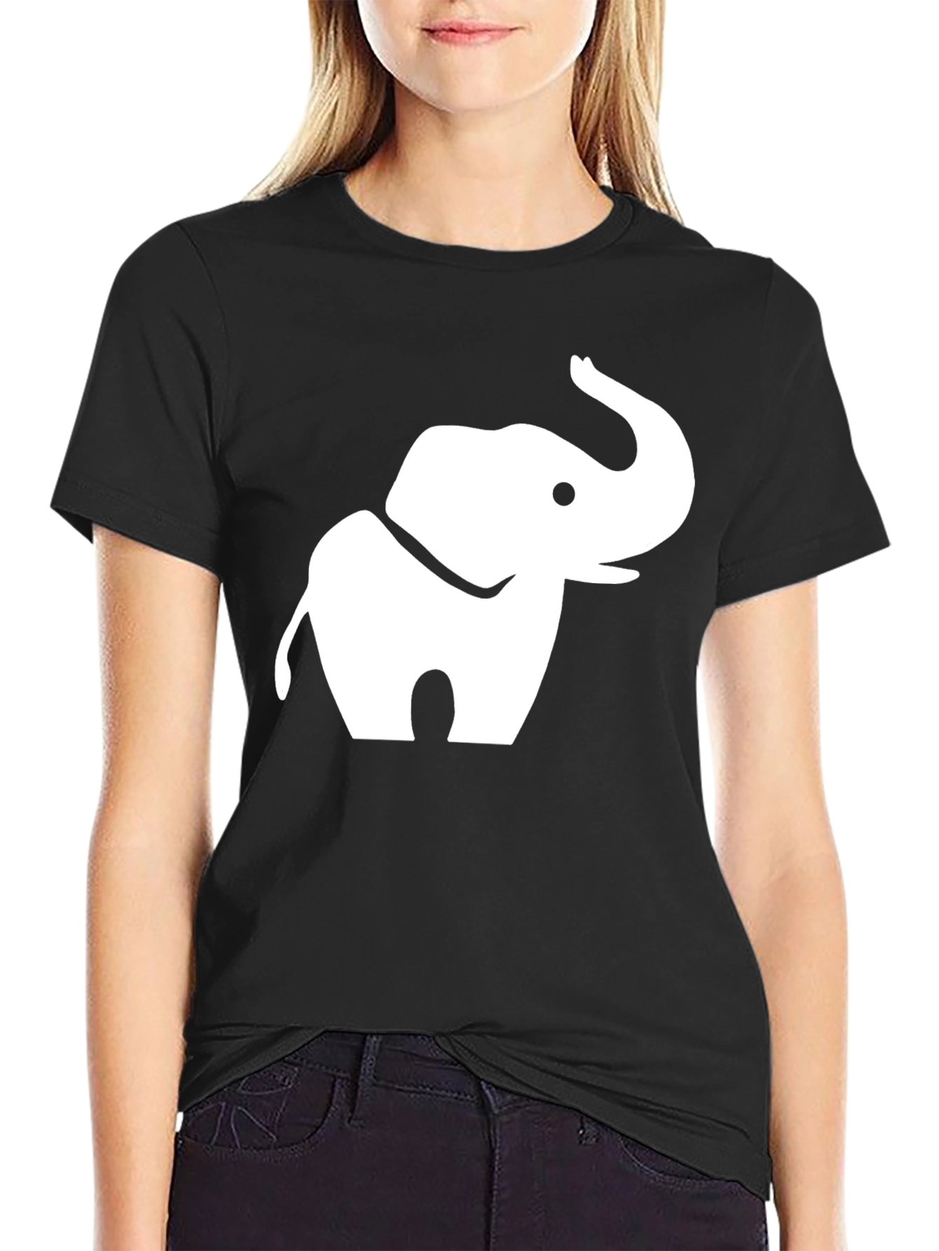 Black Elephant Graphic Tee - Black Cotton Blend view 2