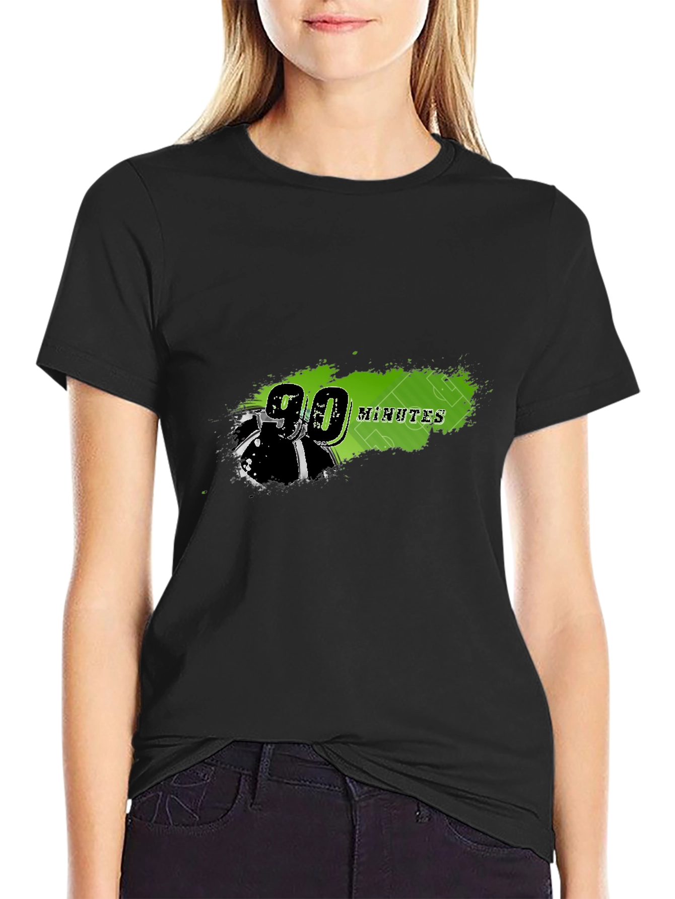Black 90 Minutes Football Graphic T-Shirt view 2
