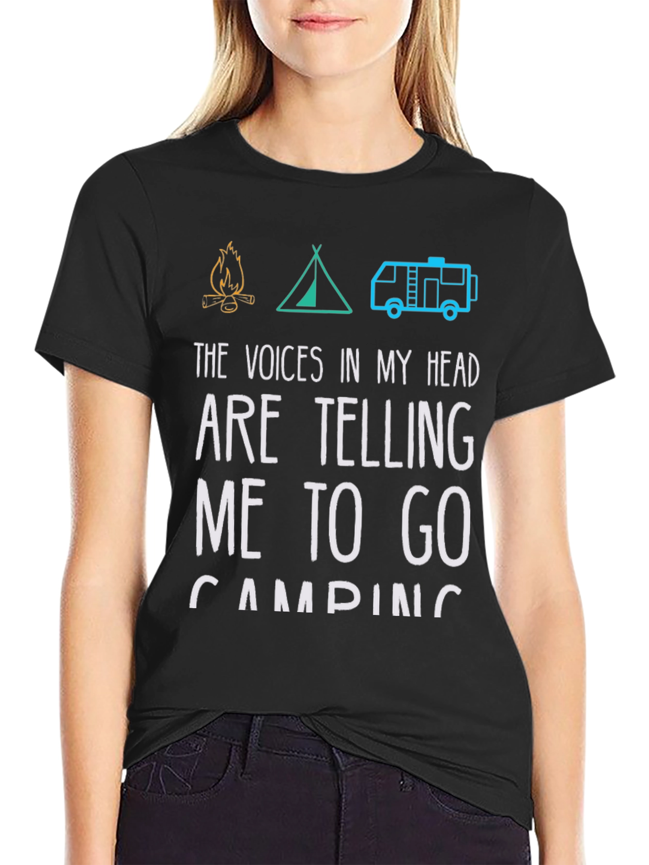 Black Voices in My Head Camping Tee view 2