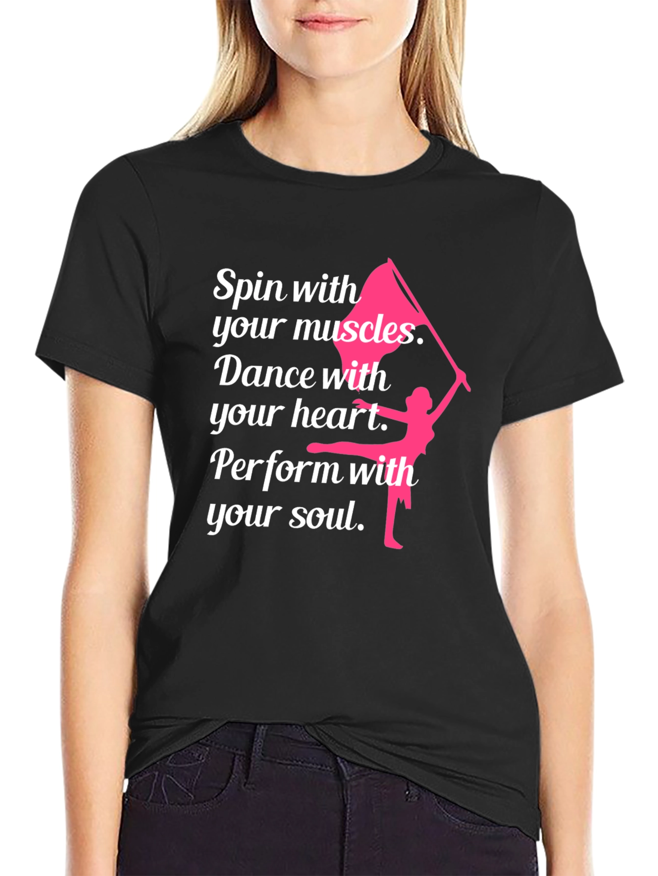 Black Spin with Your Muscles Graphic T-Shirt view 2