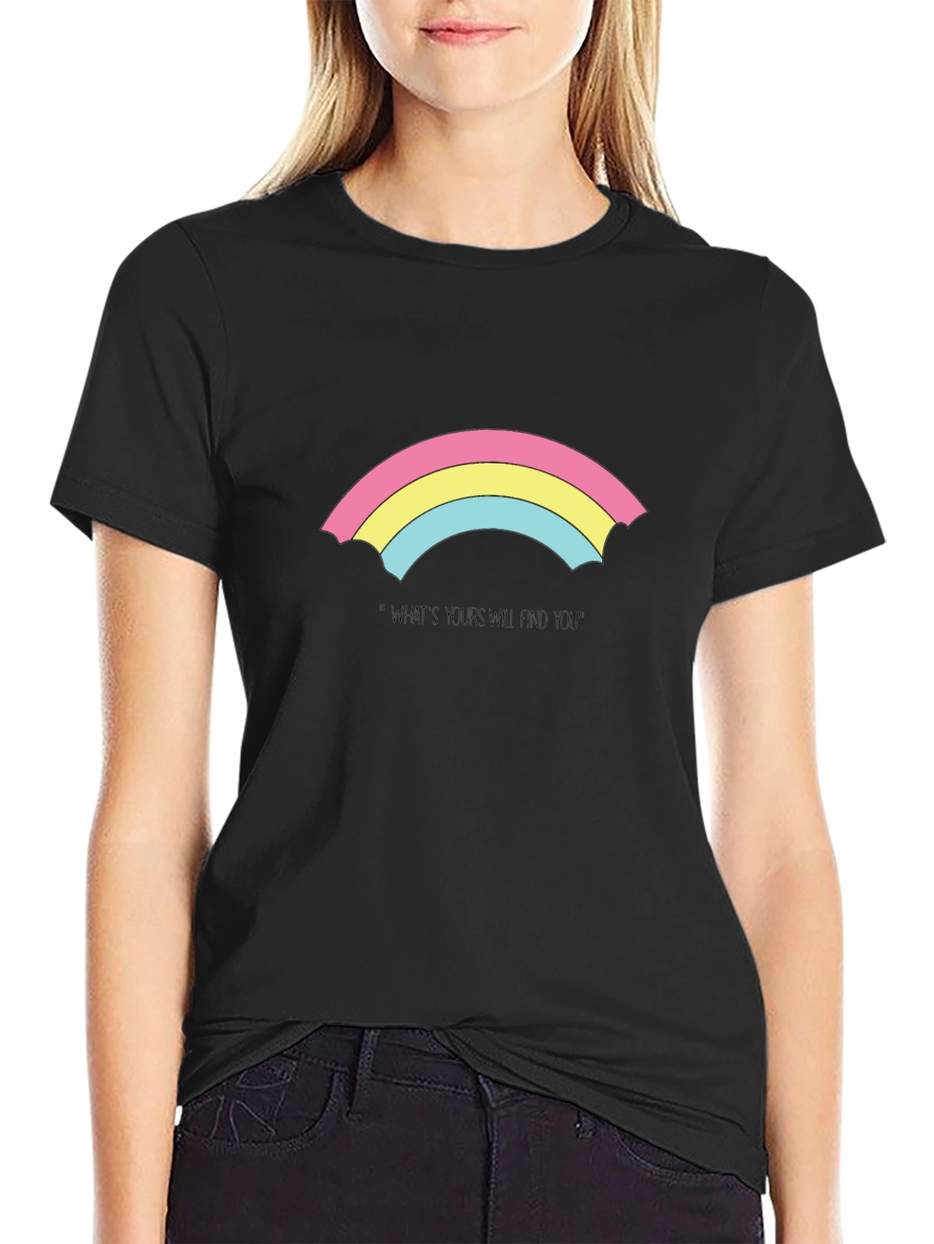 Black Rainbow Pride T-Shirt - "What's Yours Will Find You" view 2