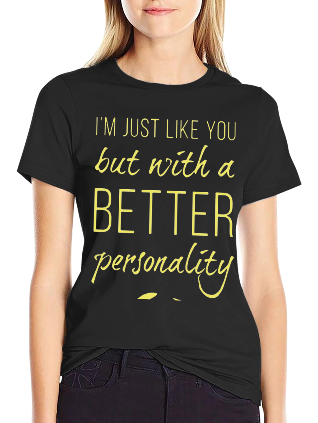 Black Funny Personality T-Shirt view 2