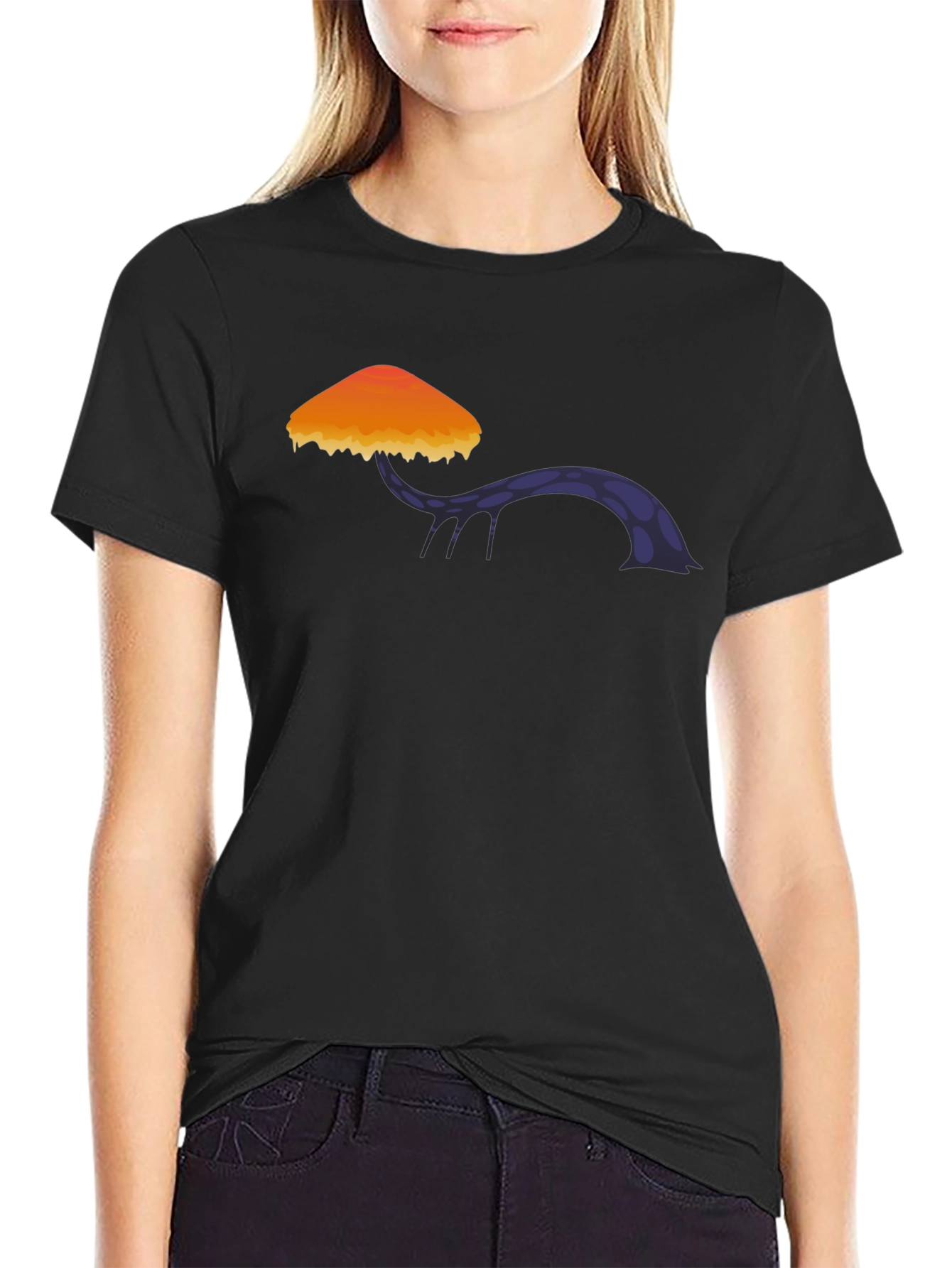 Black Mushroom Graphic Tee - Stylish Cotton Blend view 2