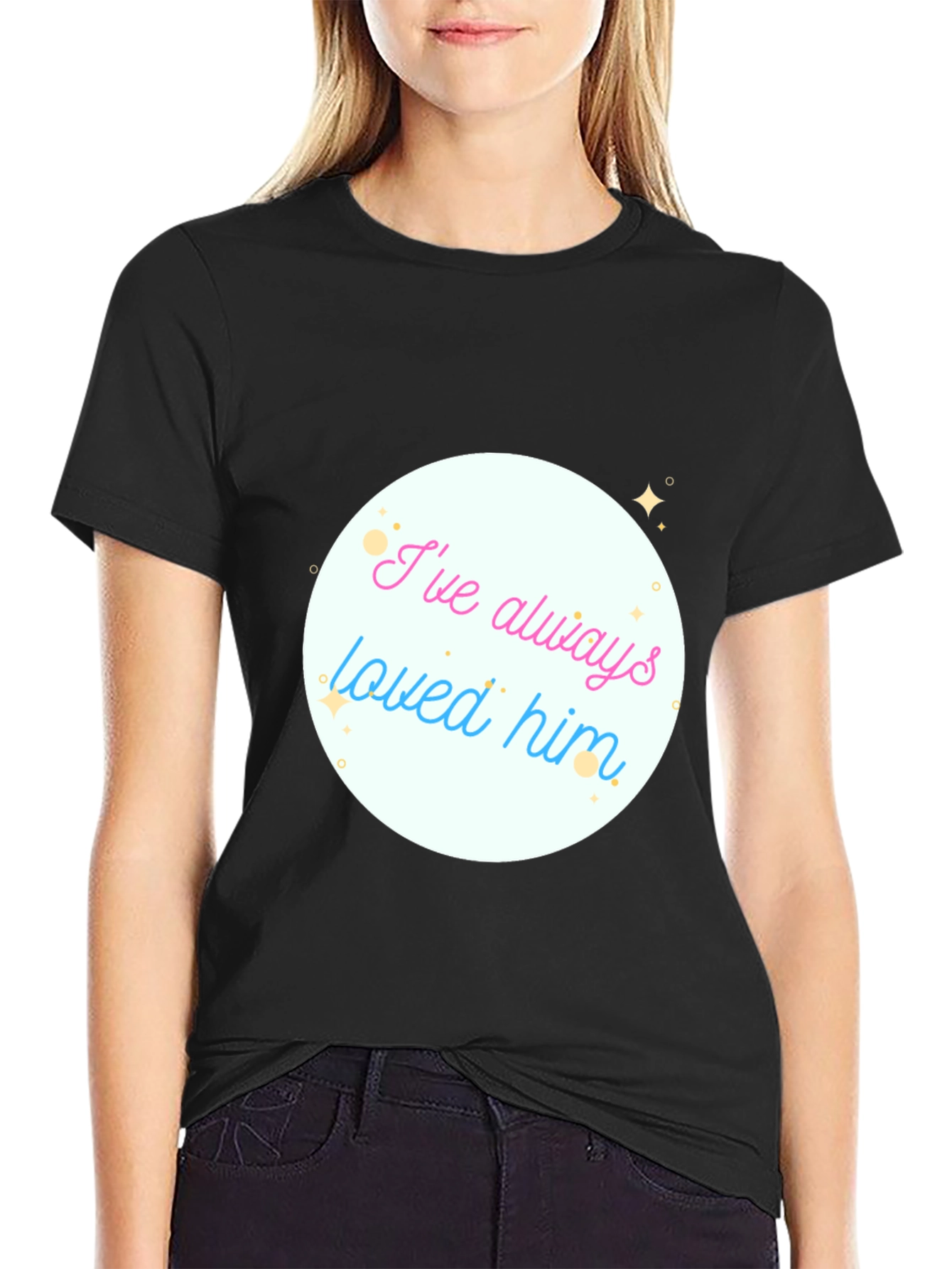 Black I've Always Loved Him Graphic Tee - Soft Cotton Blend view 2