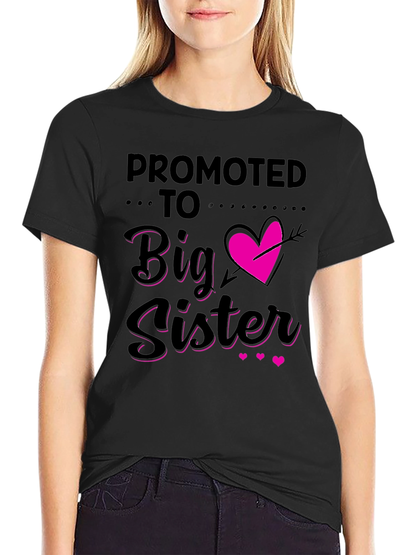 Black Promoted to Big Sister T-Shirt view 2