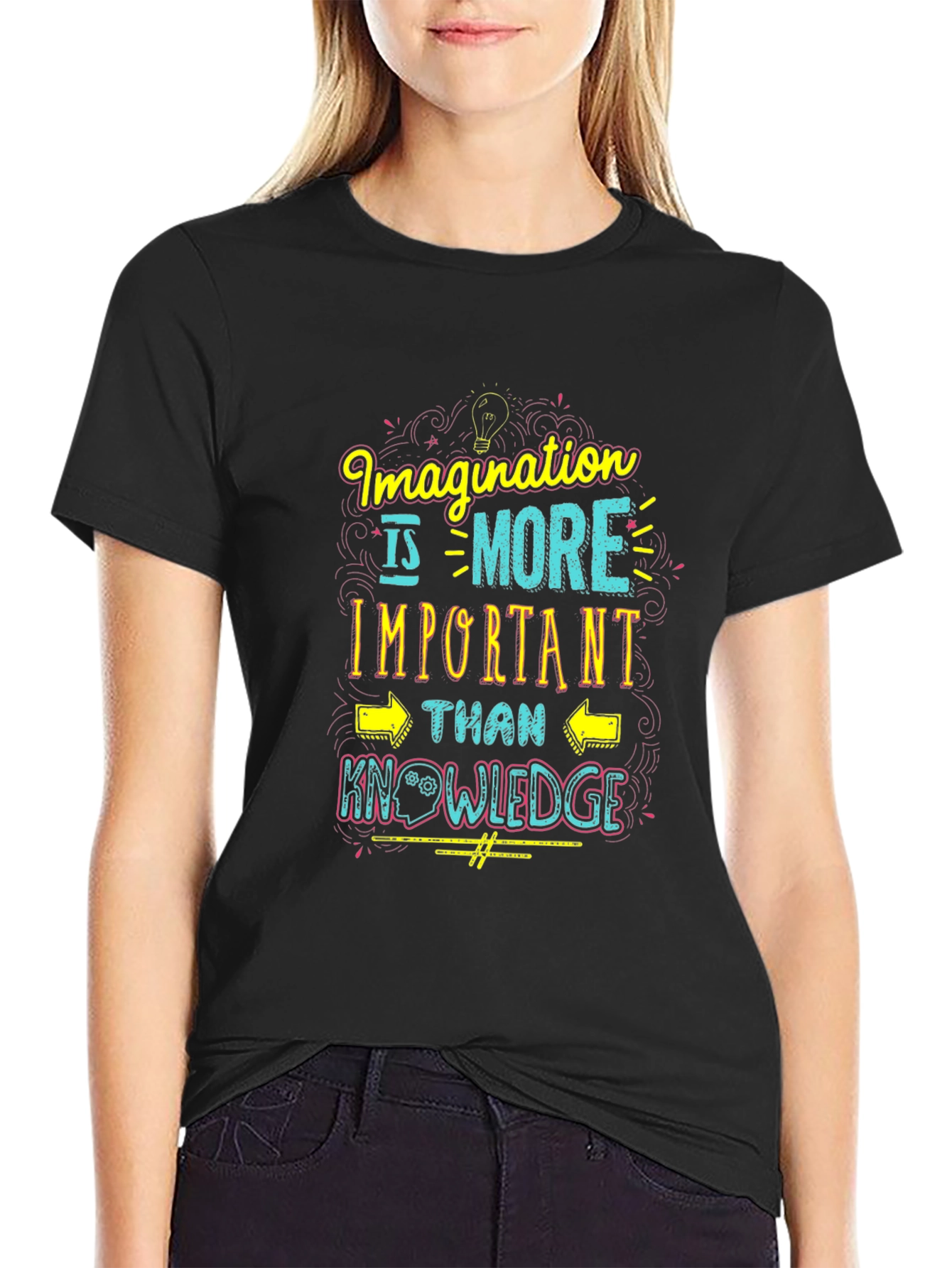 Black Imagination is More Important Than Knowledge Tee view 2