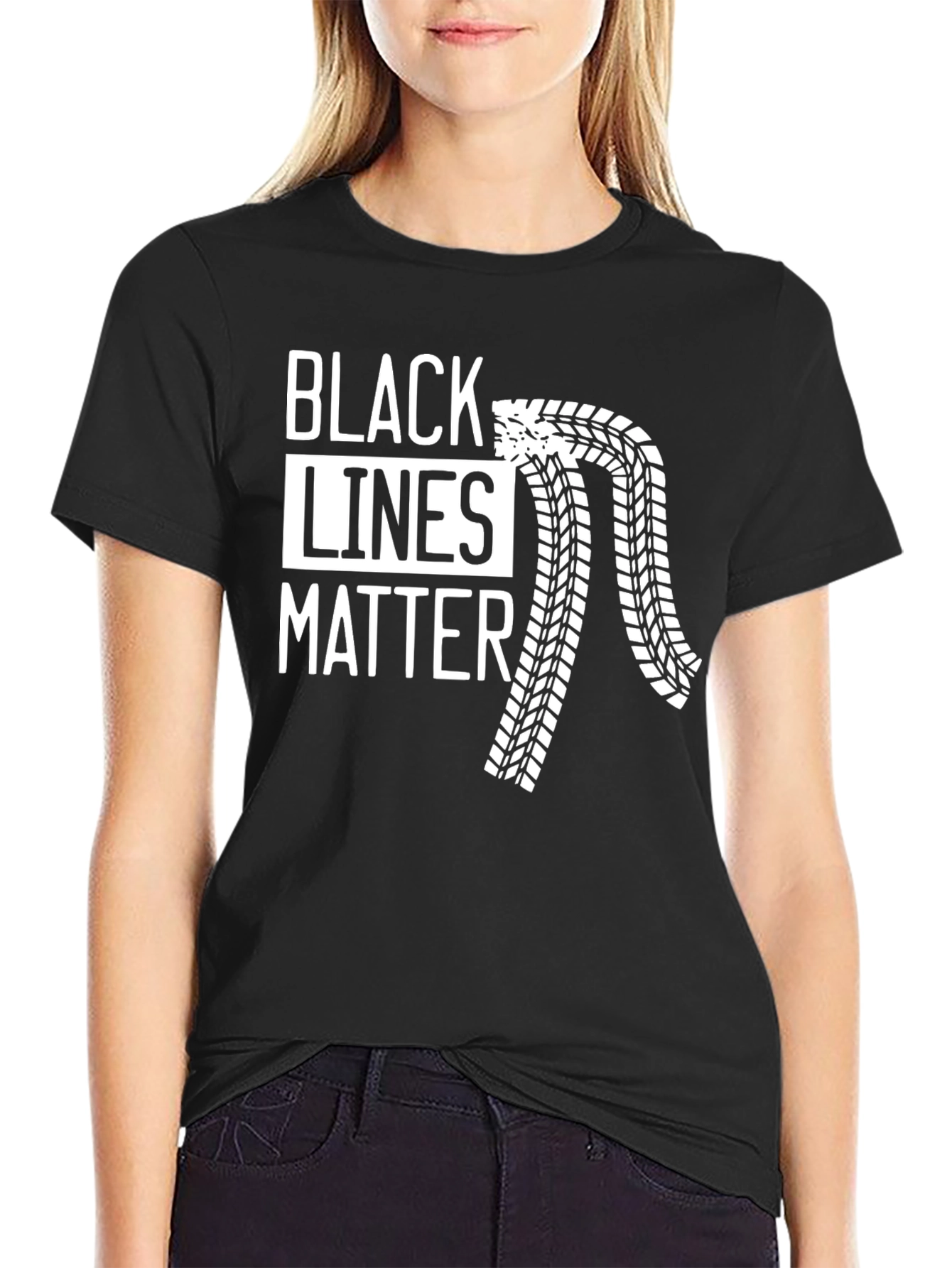 Black Black Lines Matter T-Shirt - Racing Car Enthusiast Tee view 2