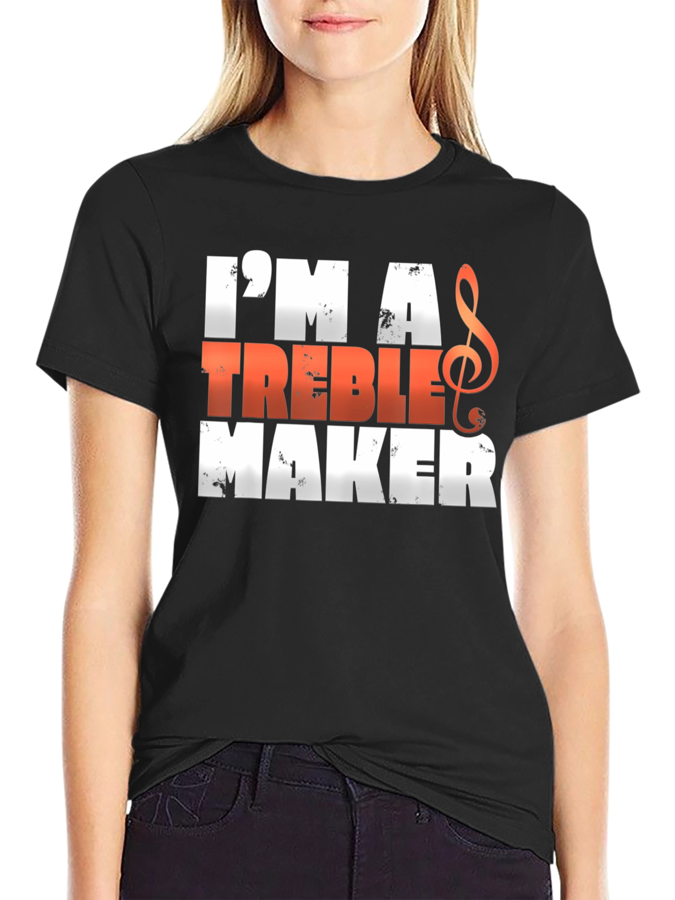 Black Treble Maker Graphic T-Shirt - Music Lover Tee view 2