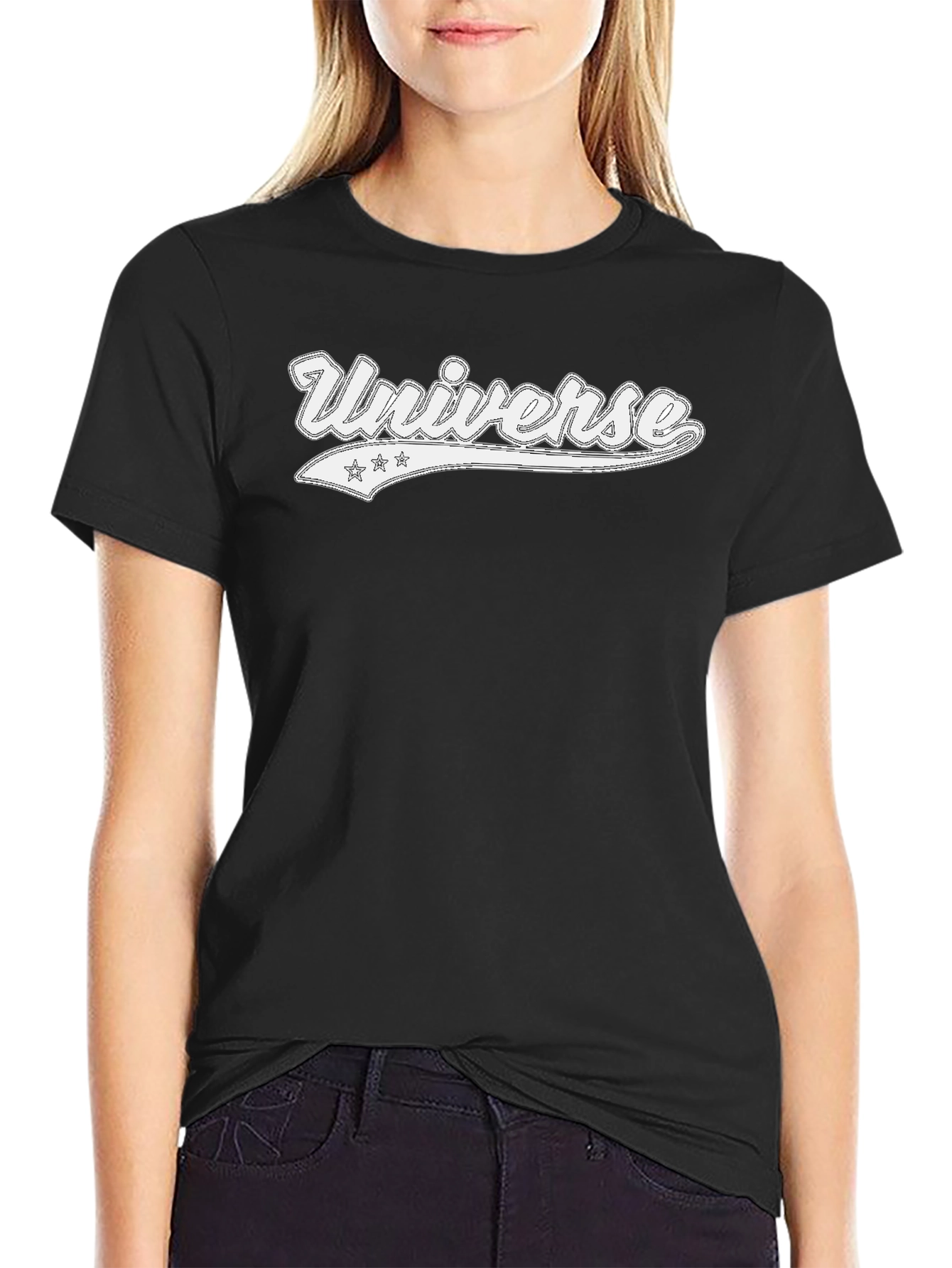 Black Universe Graphic Black T-Shirt view 2