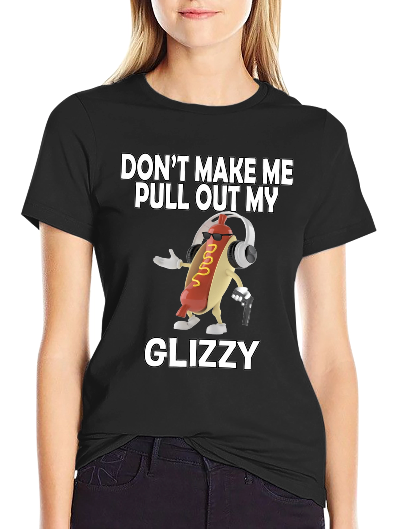 Black Don't Make Me Pull Out My Glizzy T-Shirt view 2