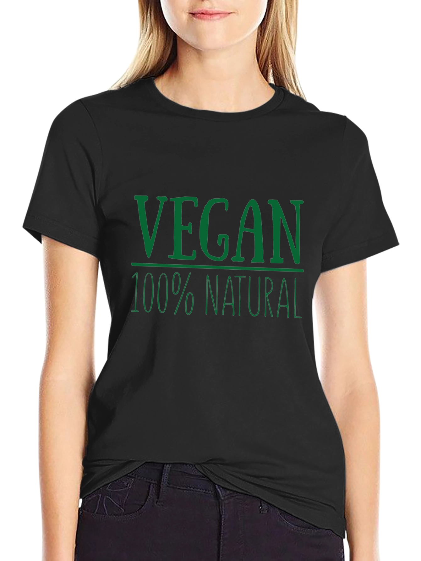 Vegan 100% Natural Graphic T-Shirt - Black - 2