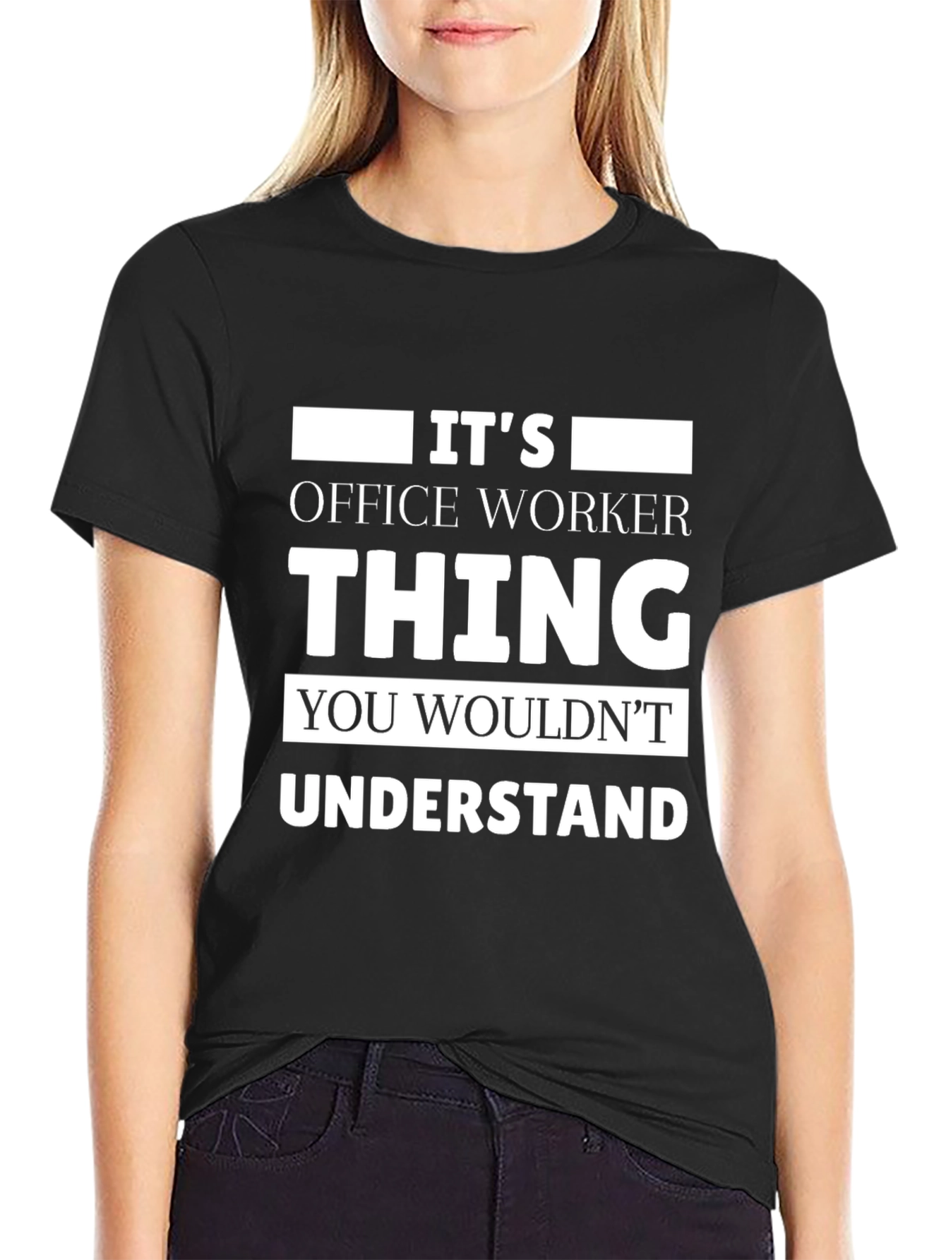 Black Office Worker Thing T-Shirt Funny Work Tee view 2