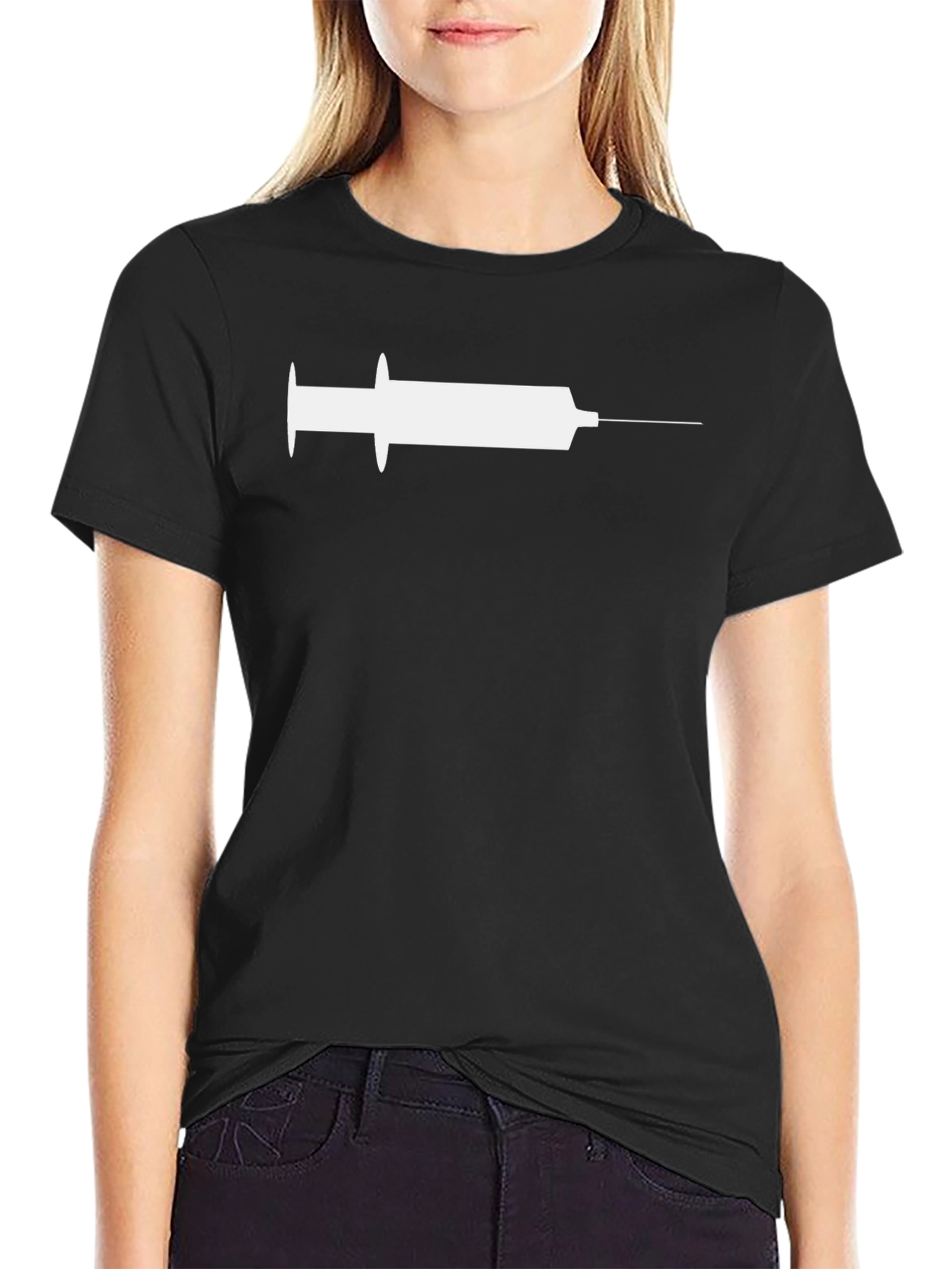 Black Syringe Graphic Tee - Inject Some Fun! view 2