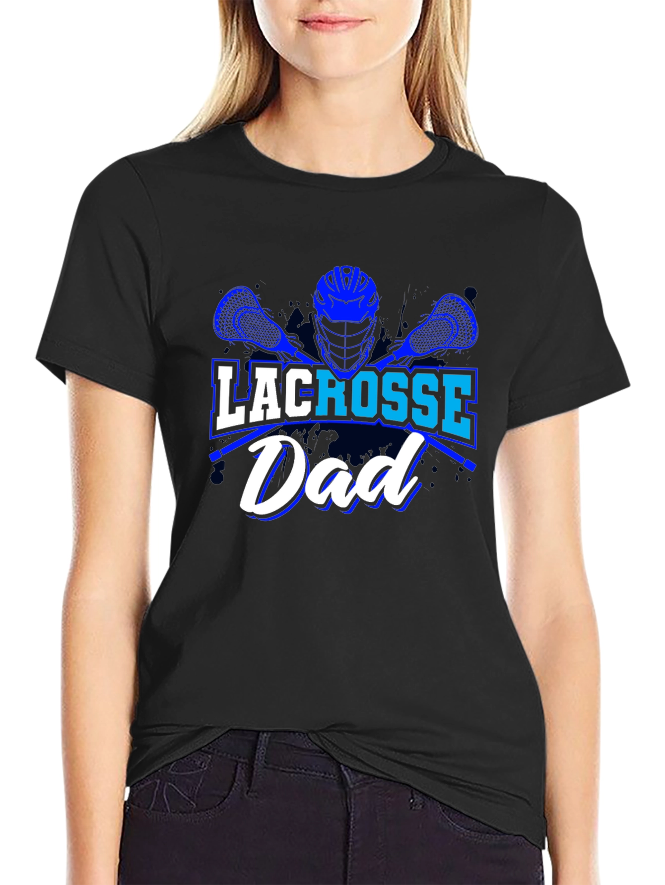 Black Lacrosse Dad T-Shirt view 2
