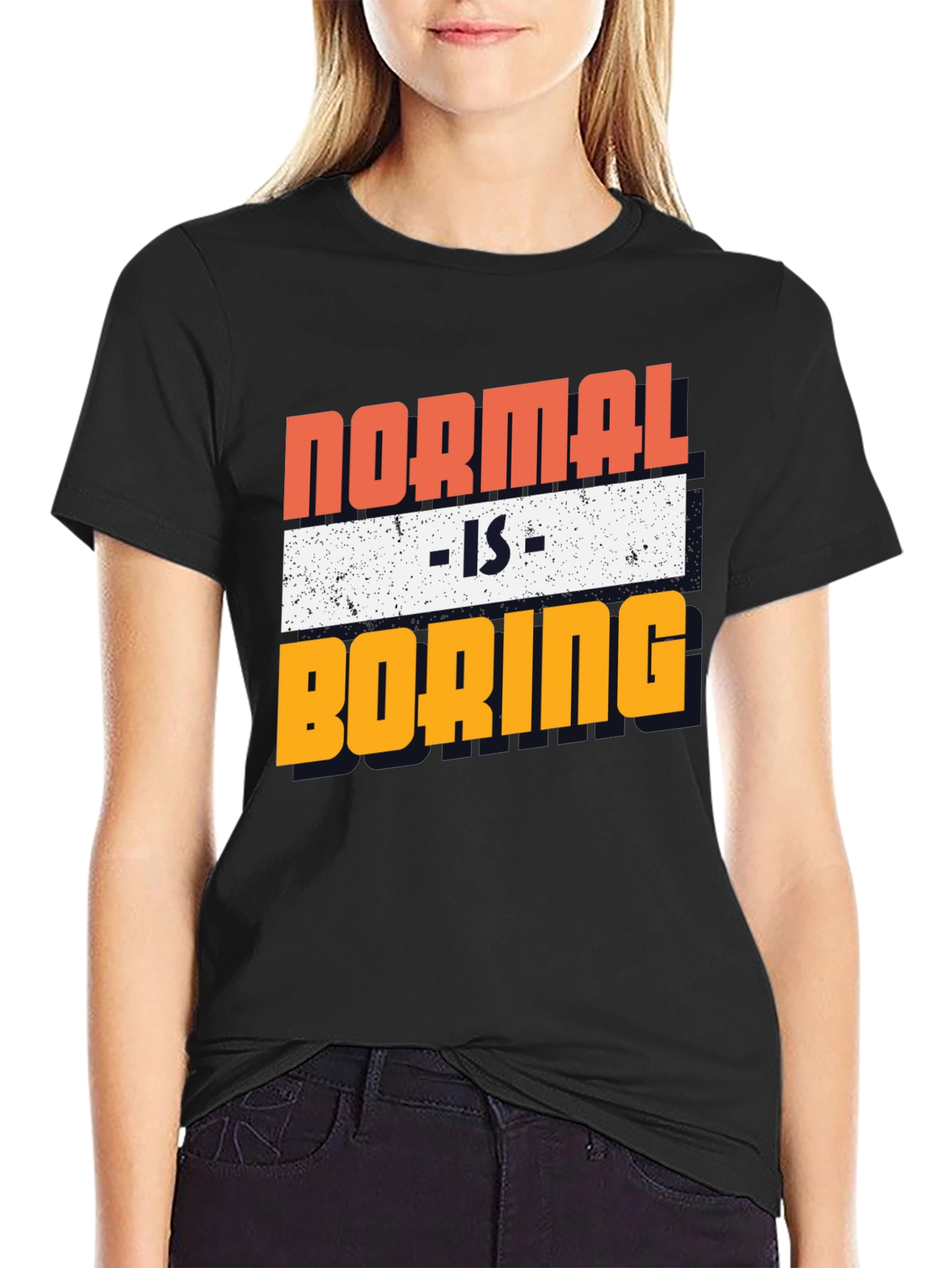 Black Normal Is Boring Graphic Tee view 2