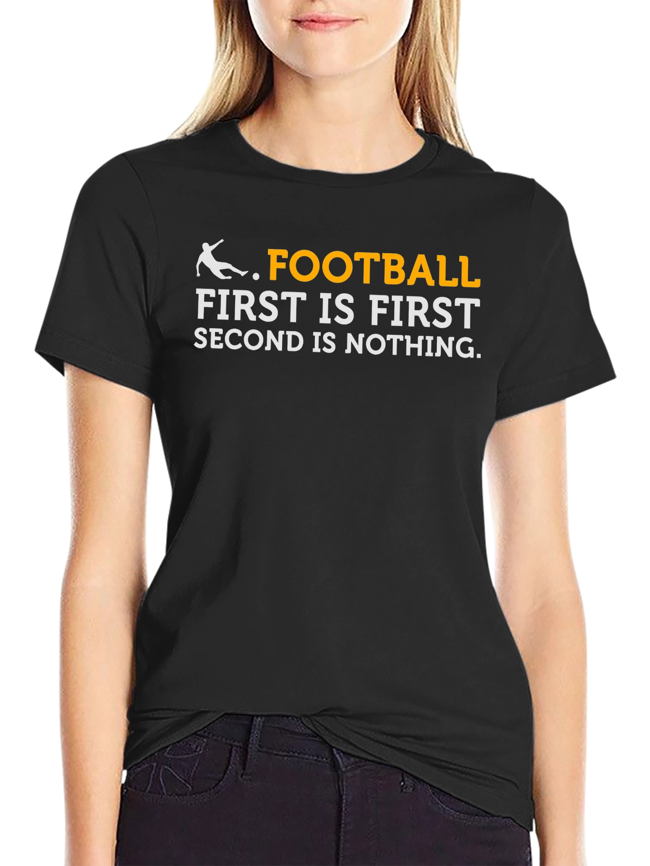 Black Football First T-Shirt view 2