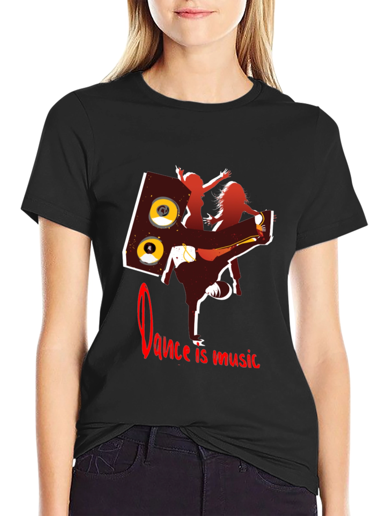 Black Dance is Music Graphic Tee view 2