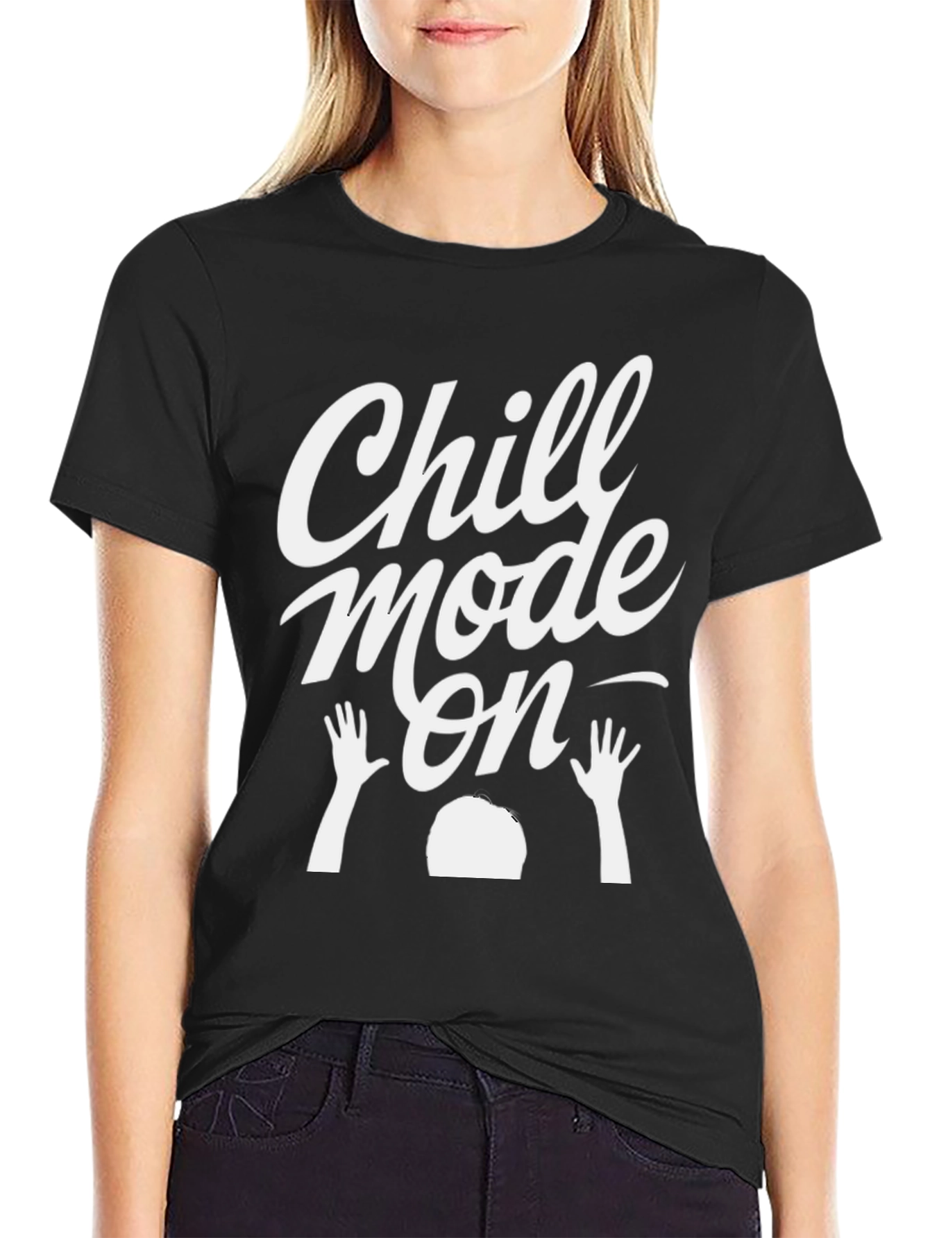 Black Chill Mode On Graphic T-Shirt view 2