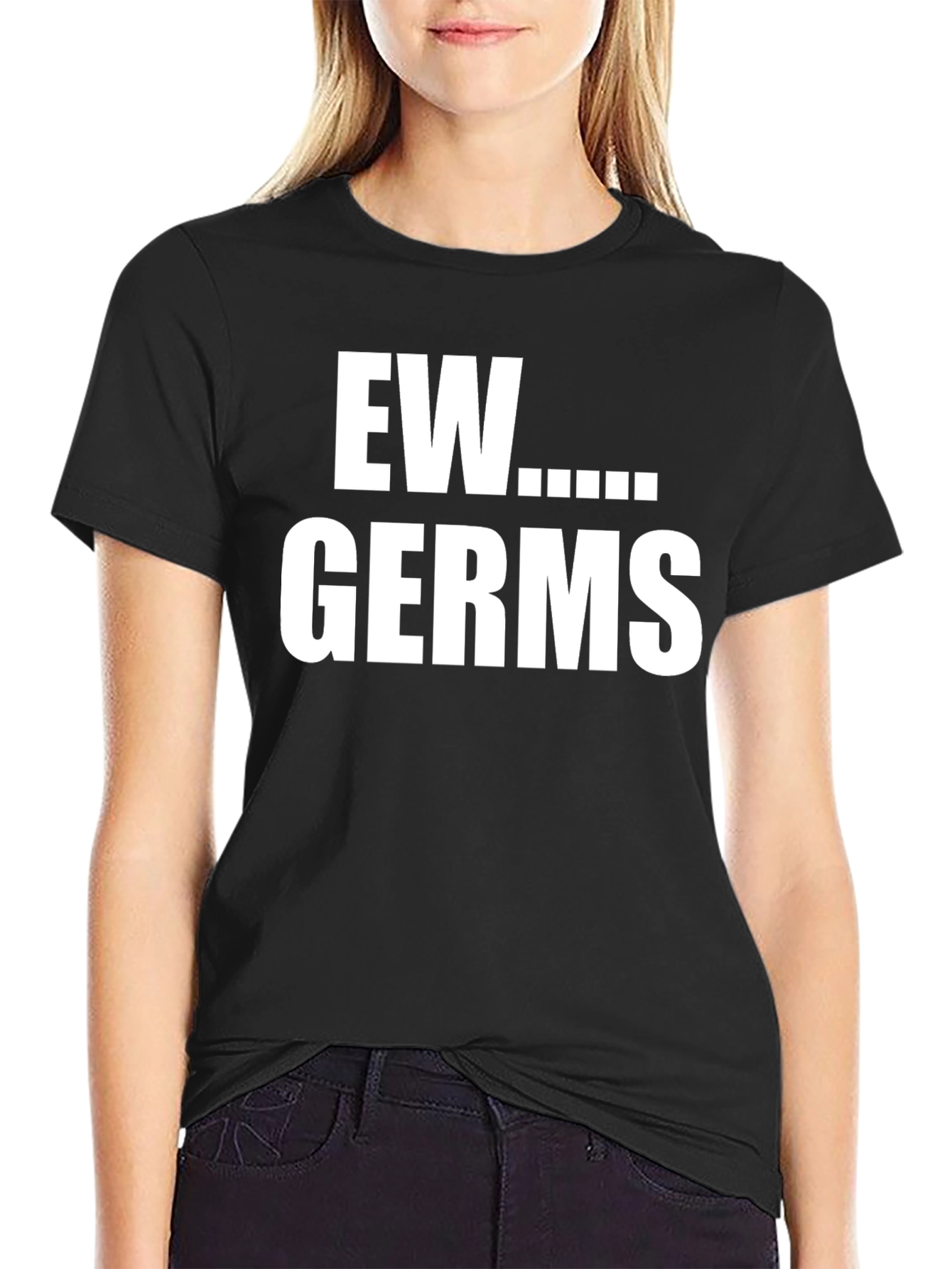 Black Ew Germs Graphic T-Shirt -  Novelty Tee view 2