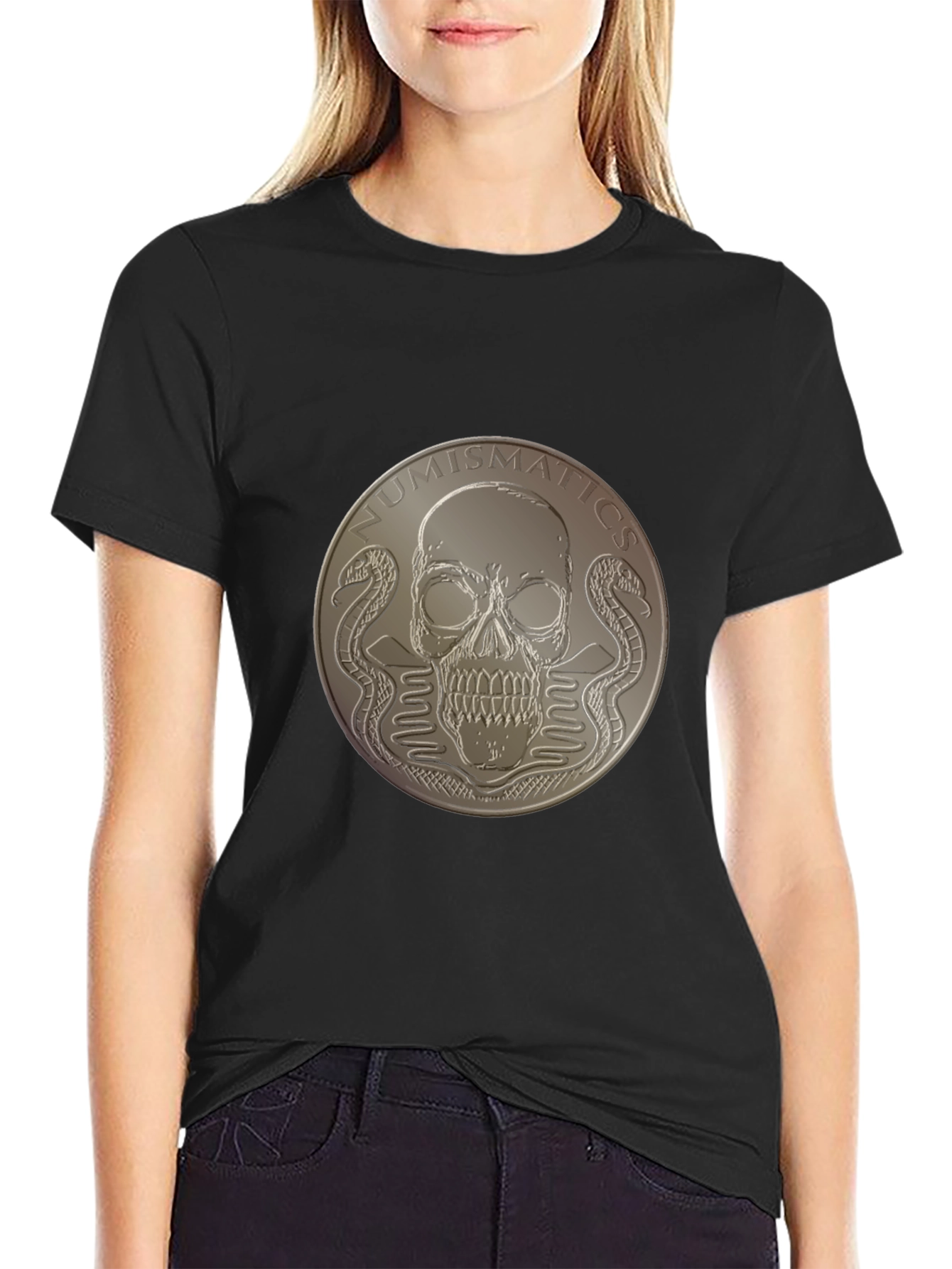 Black Numismatics Skull & Snakes Graphic Tee - Black view 2