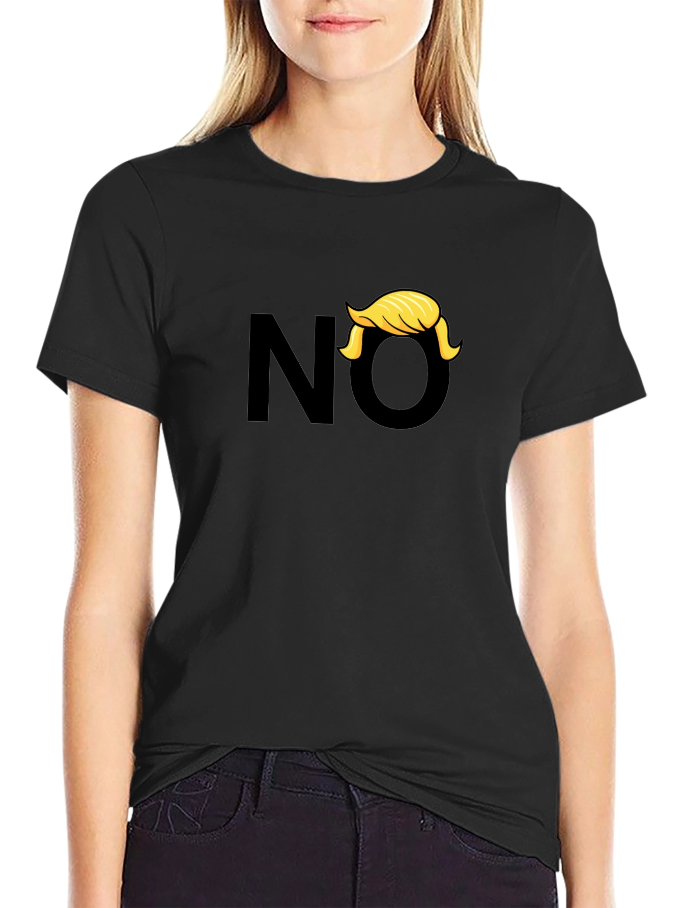 Black No Trump Graphic Tee - Anti-Trump Humor T-Shirt view 2